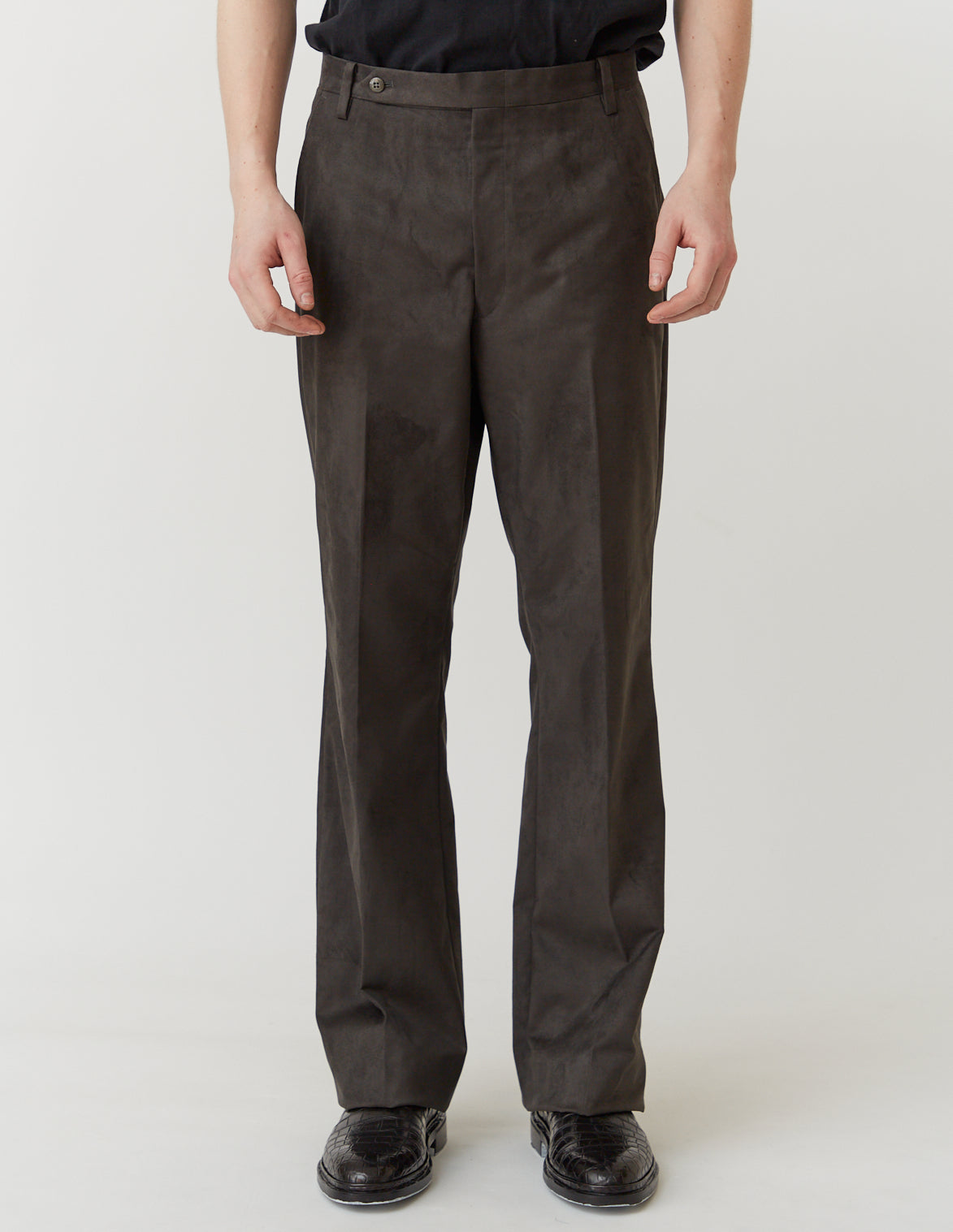 FLARE PANTS grey suede