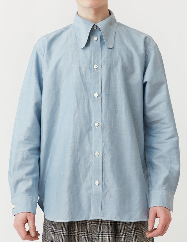 DOG-EAR COLLAR SHIRT sax blue