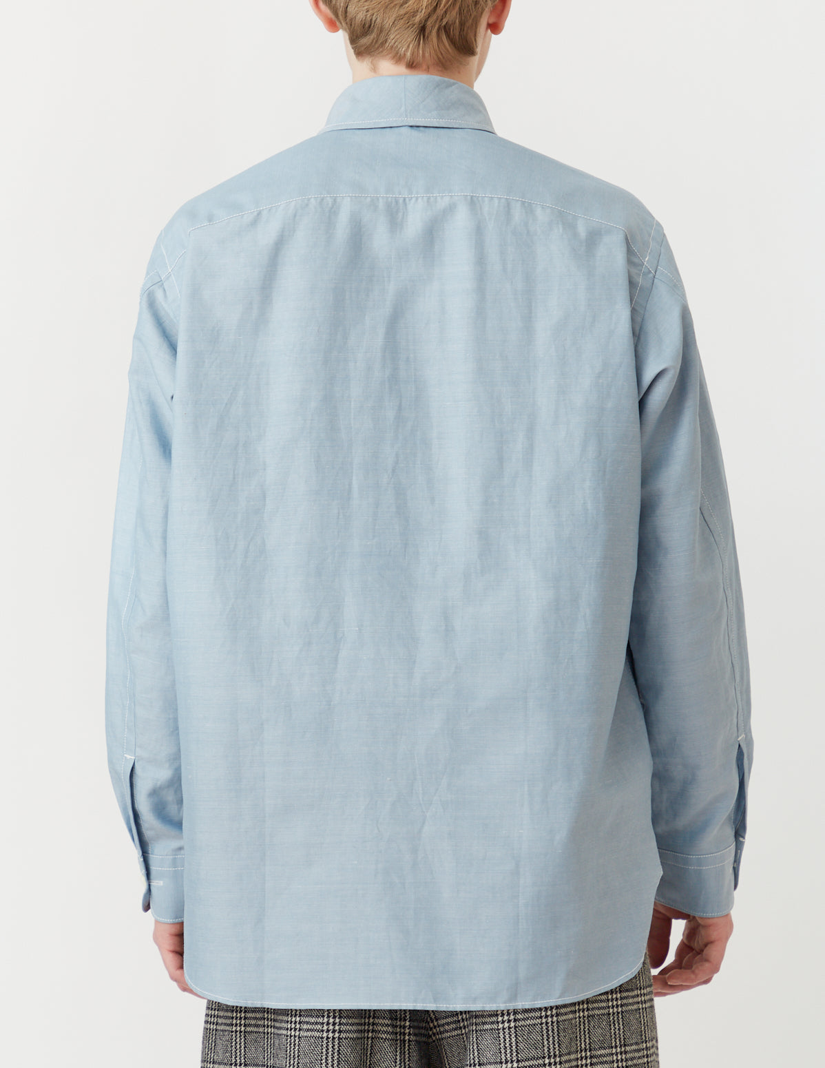 DOG-EAR COLLAR SHIRT sax blue