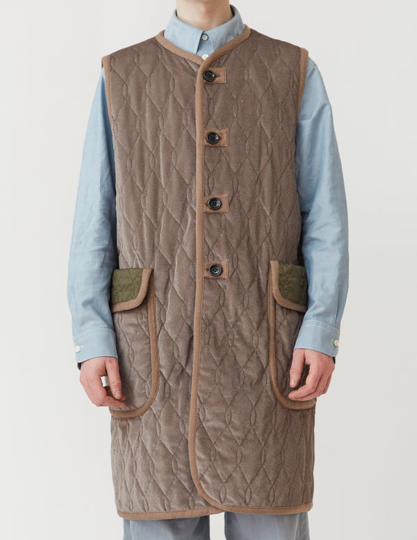 Silk-Loft Quilting Long Gilet