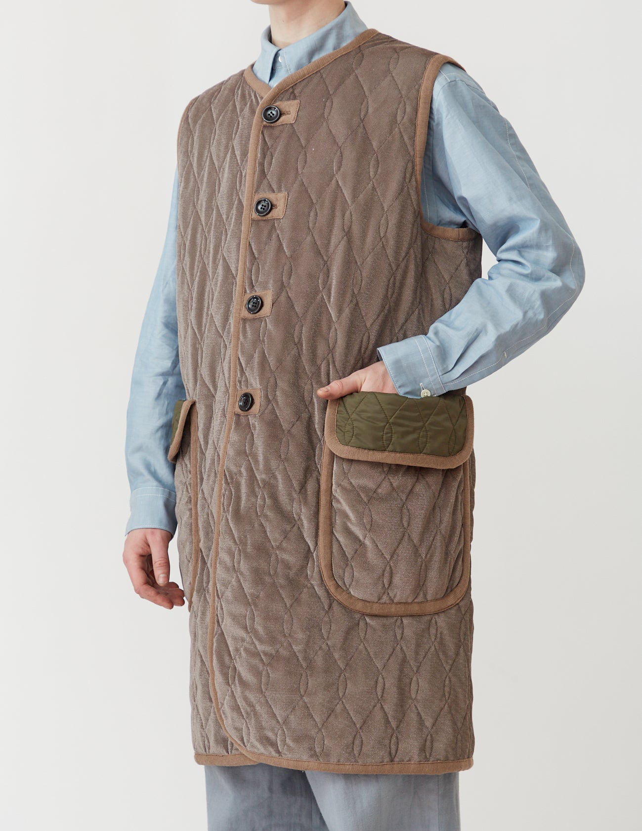 Silk-Loft Quilting Long Gilet