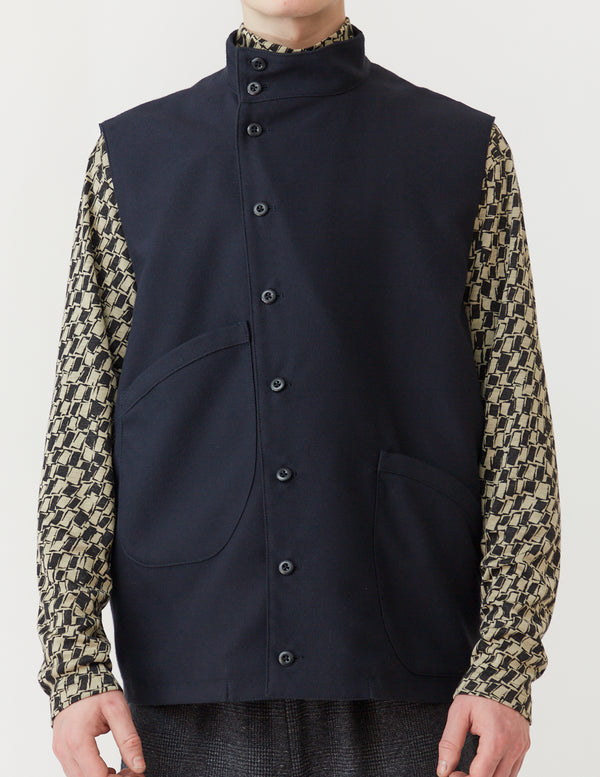 STAND-UP COLLAR 9B GILET navy