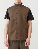 STAND-UP COLLAR 9B GILET bronze x navy geometric pattern