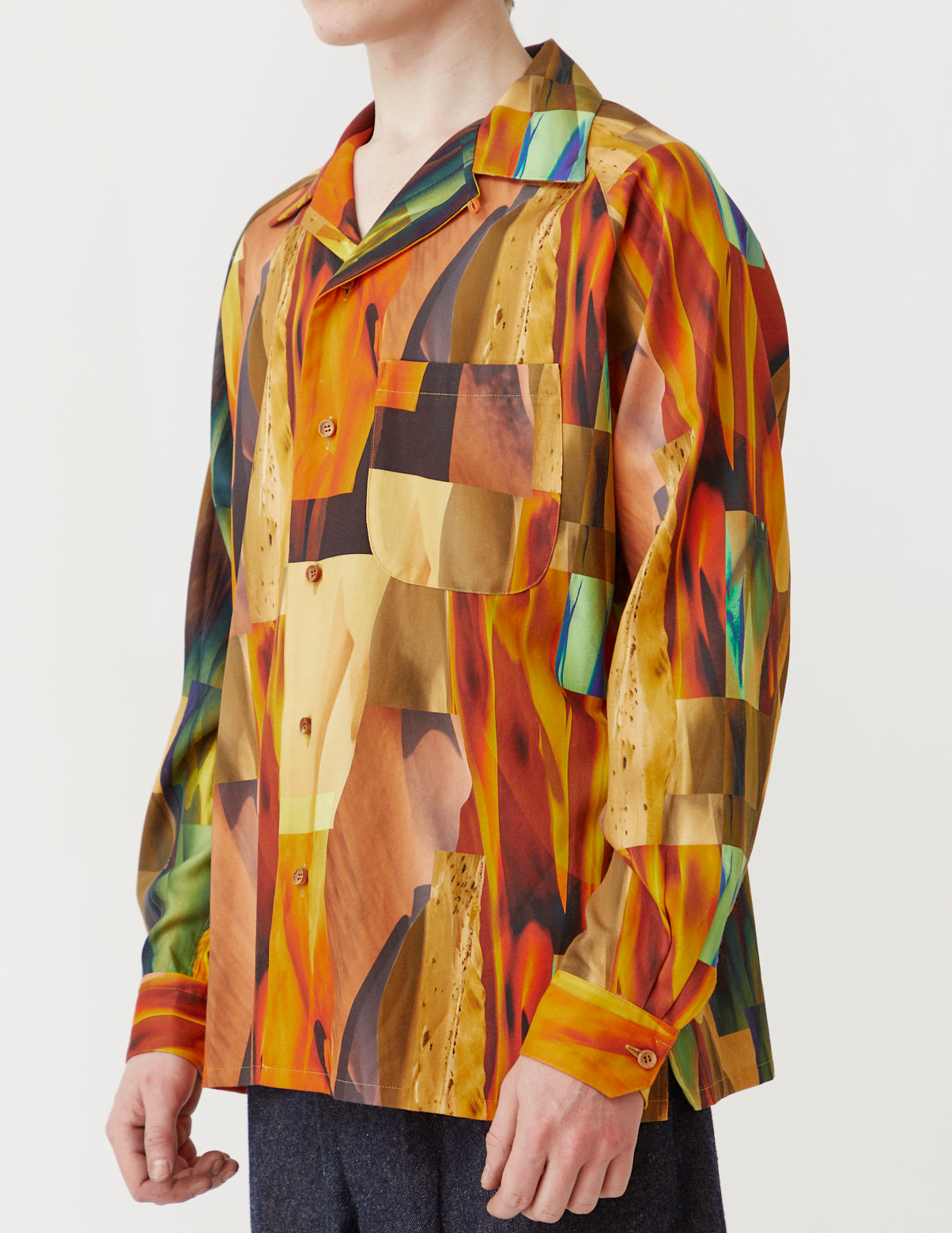 PRINT RAGLAN LONG SLEEVE SHIRT nature collage