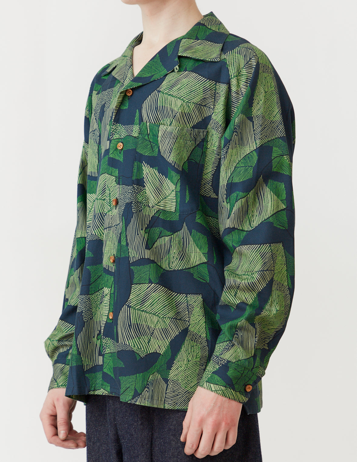 PRINT RAGLAN LONG SLEEVE SHIRT green abstract art touch