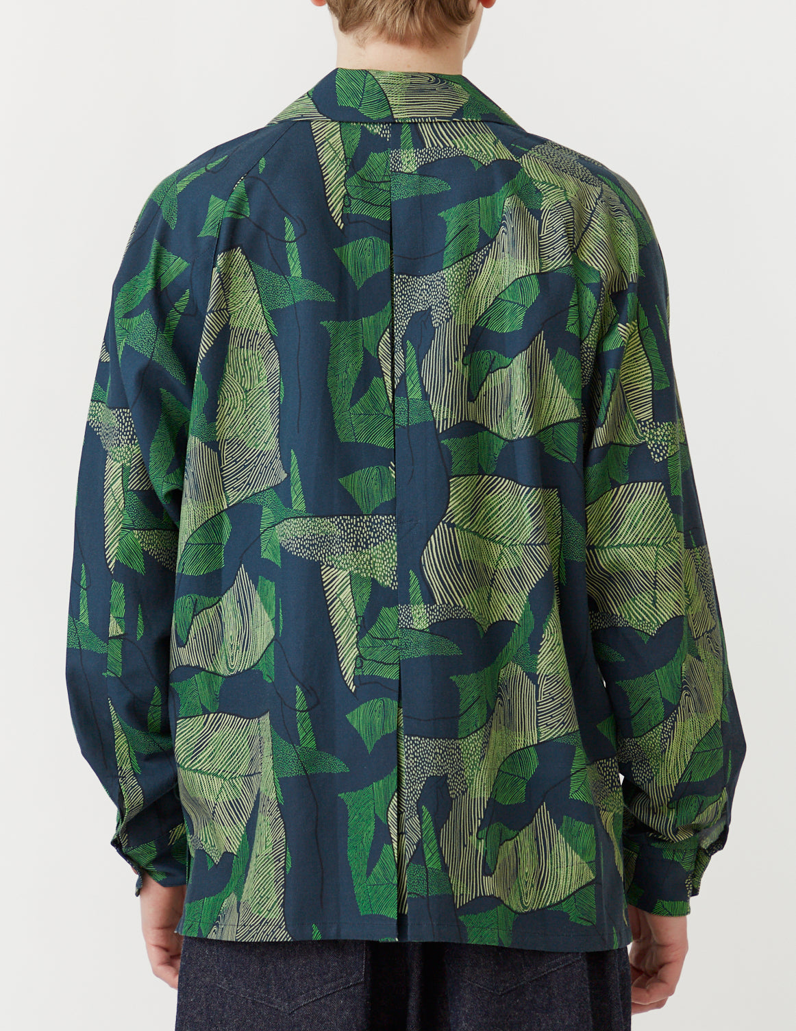 PRINT RAGLAN LONG SLEEVE SHIRT green abstract art touch