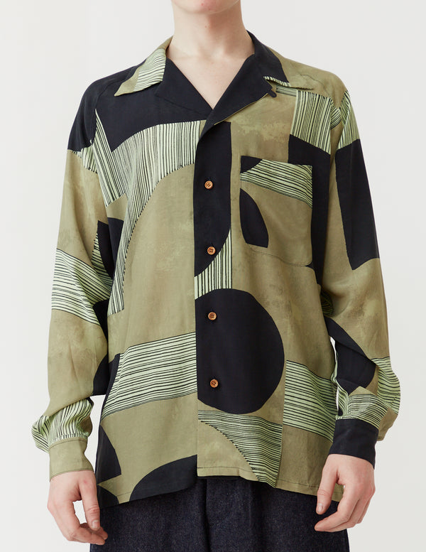 PRINT RAGLAN LONG SLEEVE SHIRT geometric art touch