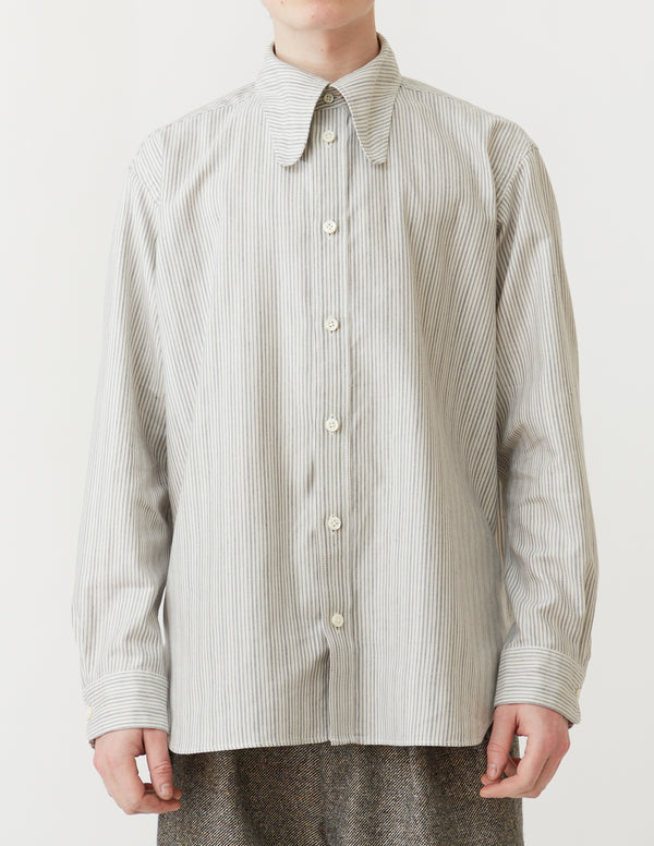 DOG-EAR COLLAR SHIRT stripe