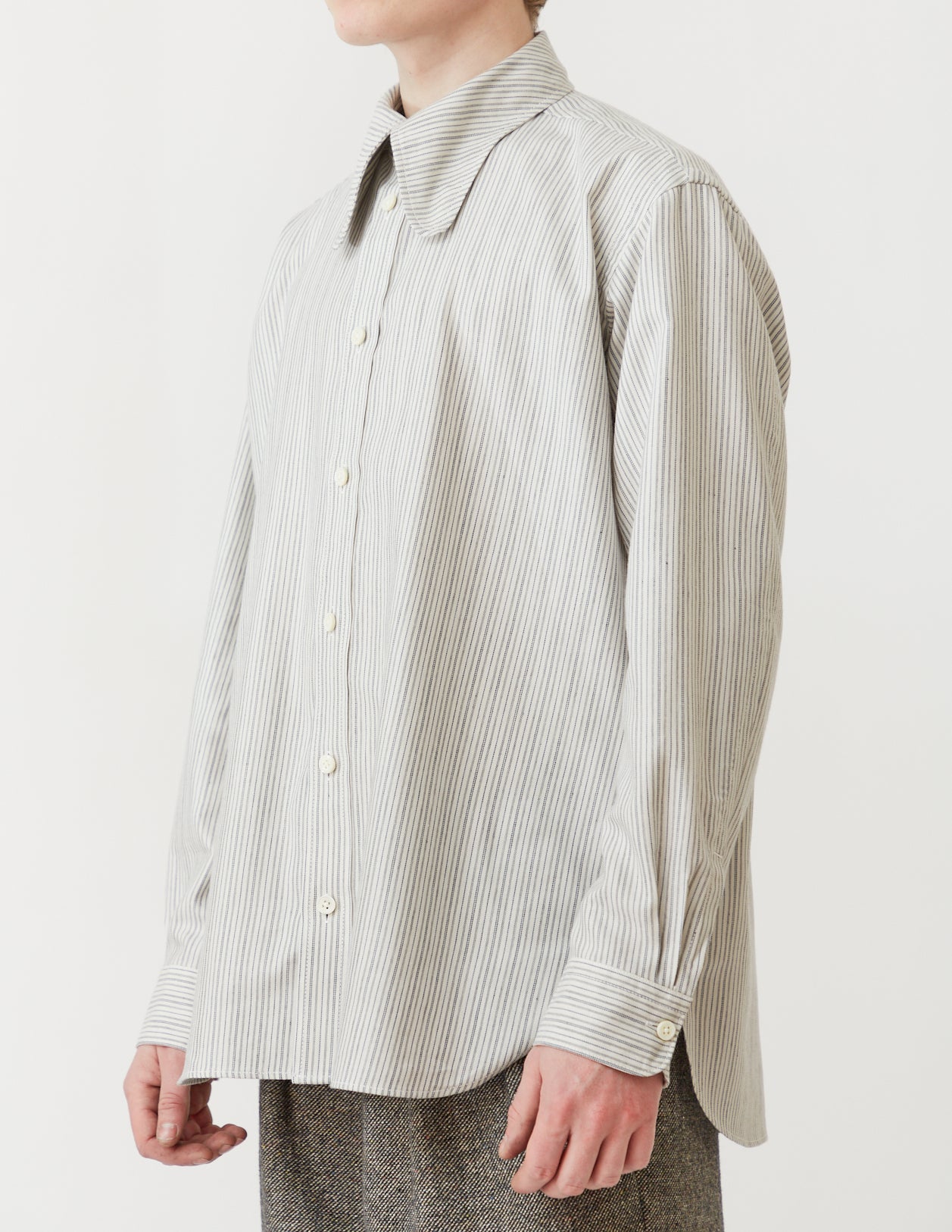 DOG-EAR COLLAR SHIRT stripe