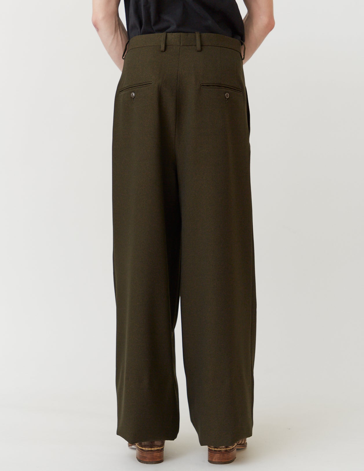 TUCKED WIDE PANTS georgette