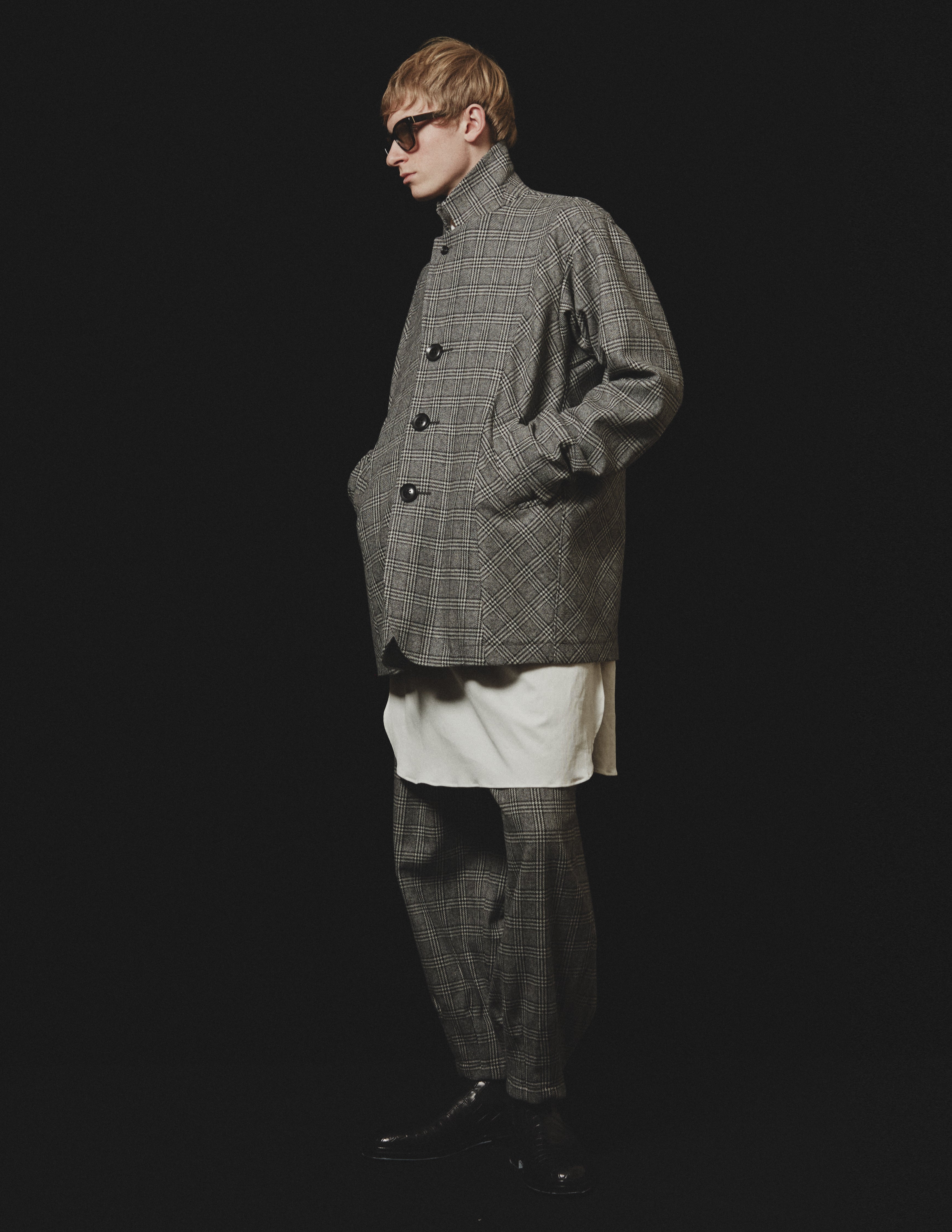 S4B HALF COAT glen plaid