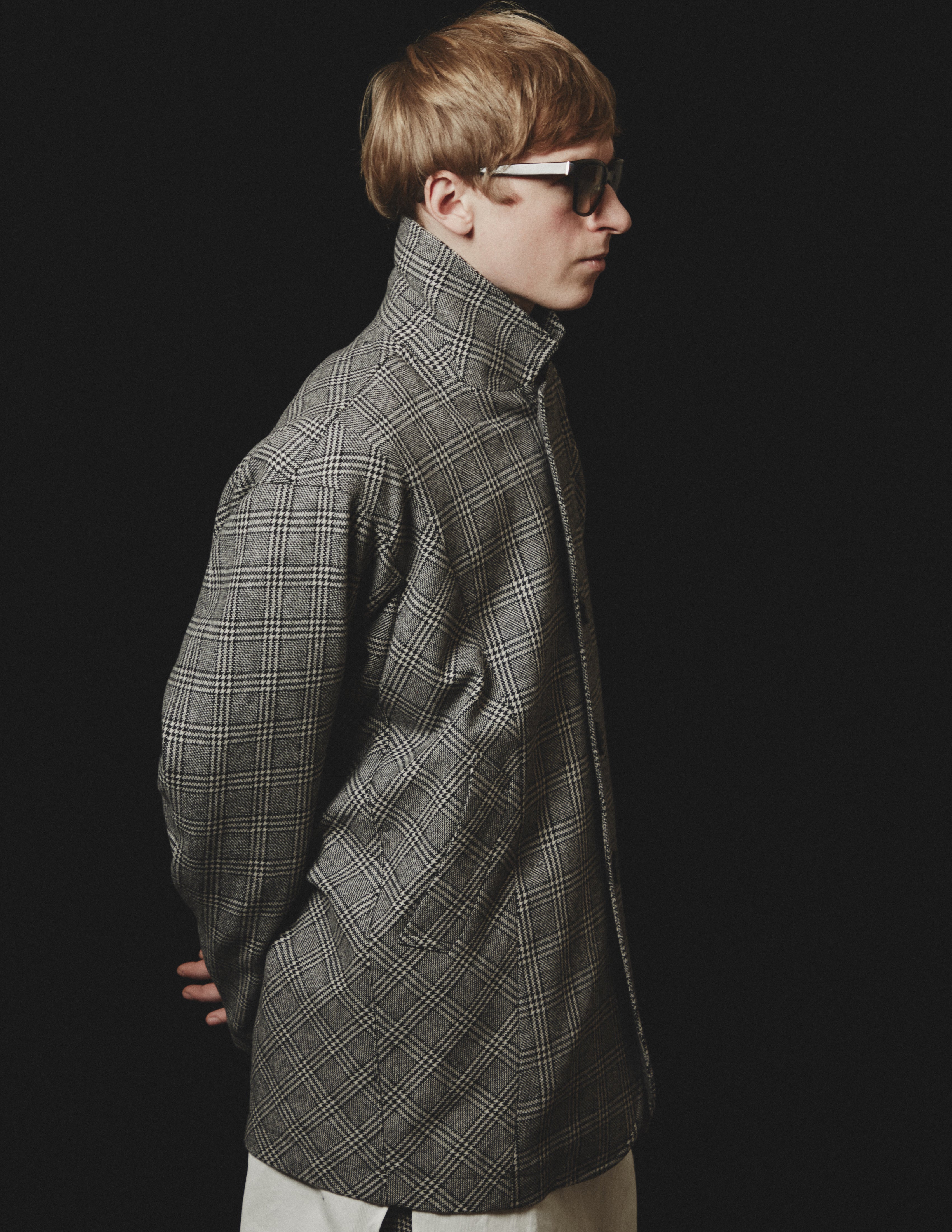 S4B HALF COAT glen plaid