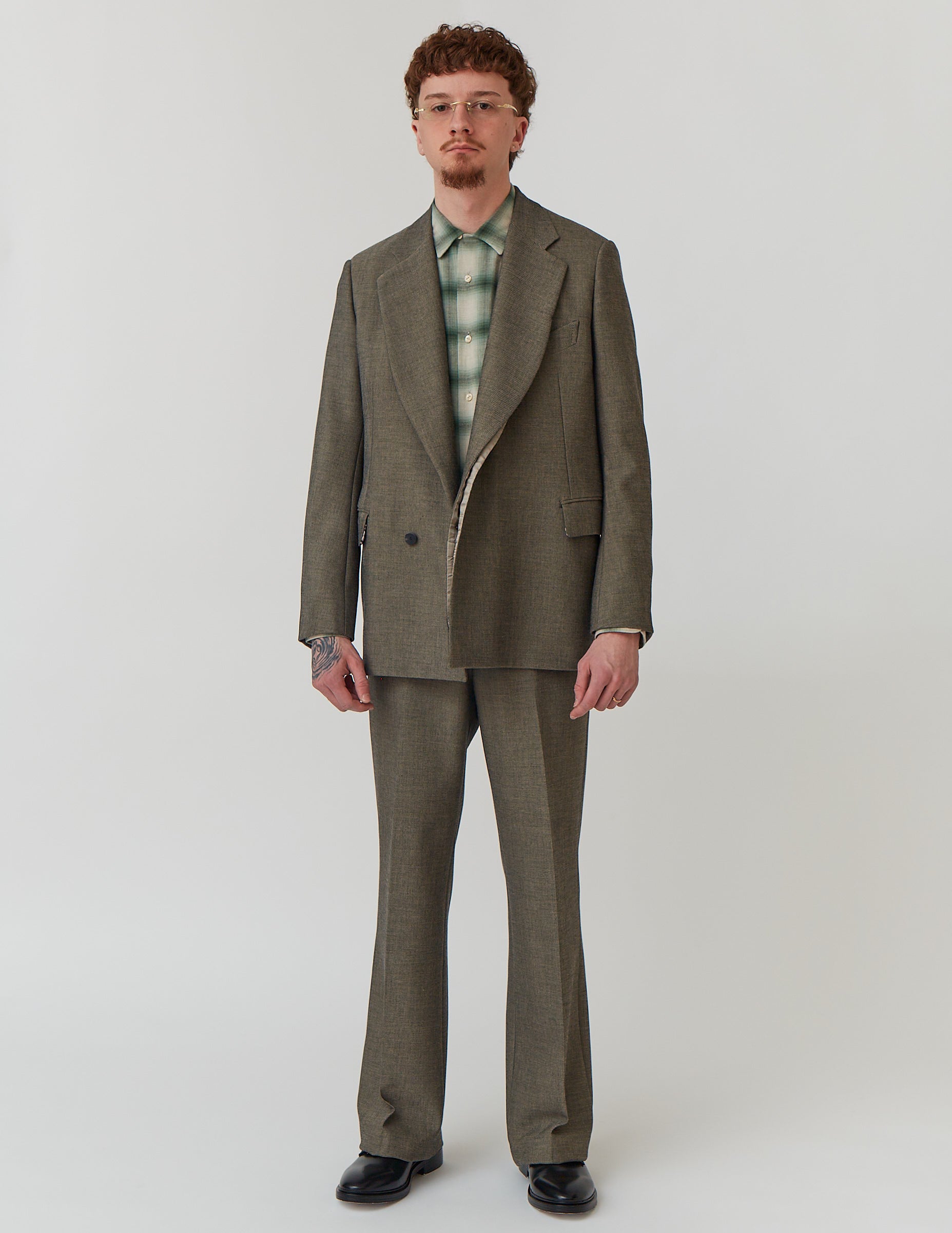 FLY FRONT DOUBLE JACKET grey / black