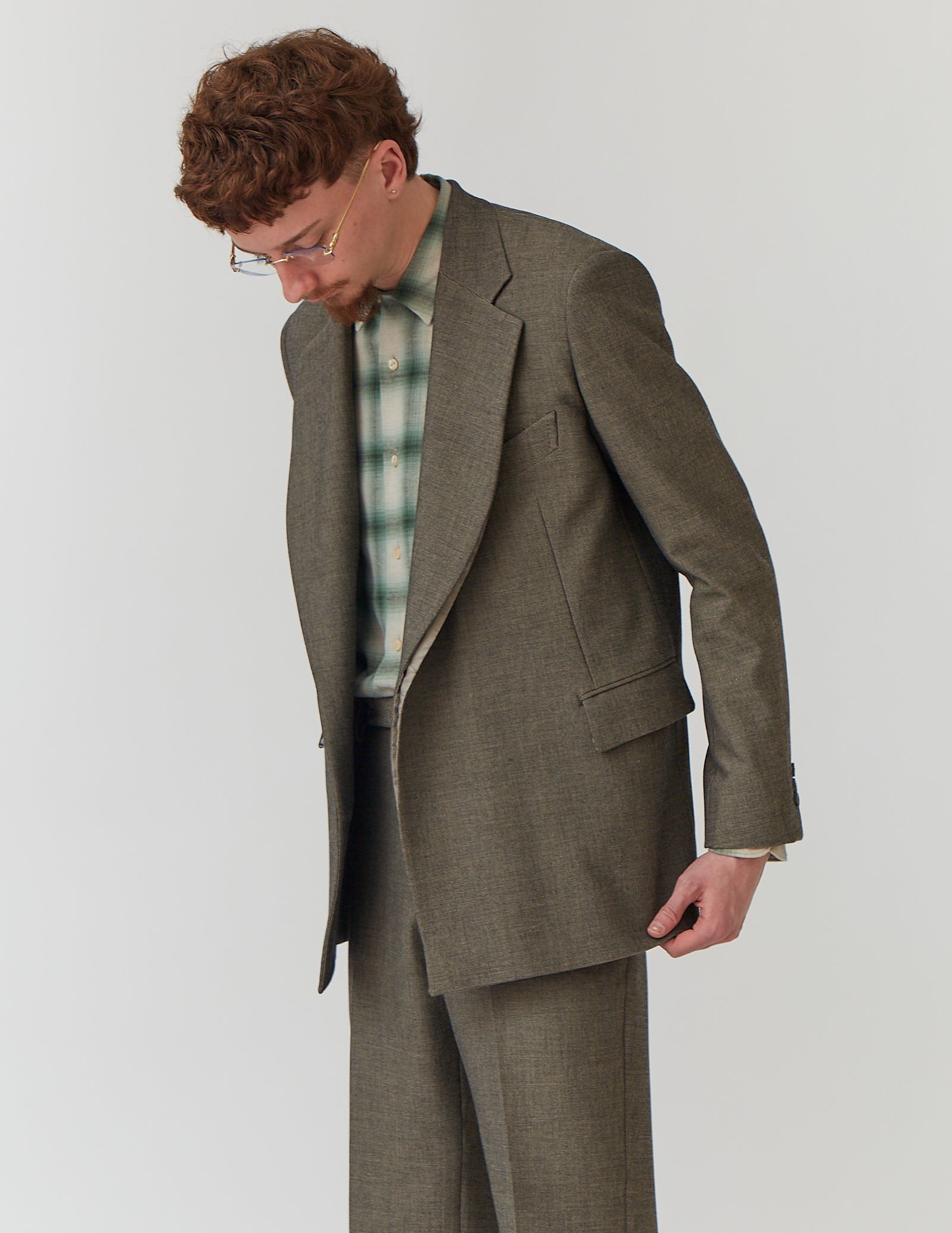 FLY FRONT DOUBLE JACKET grey / black