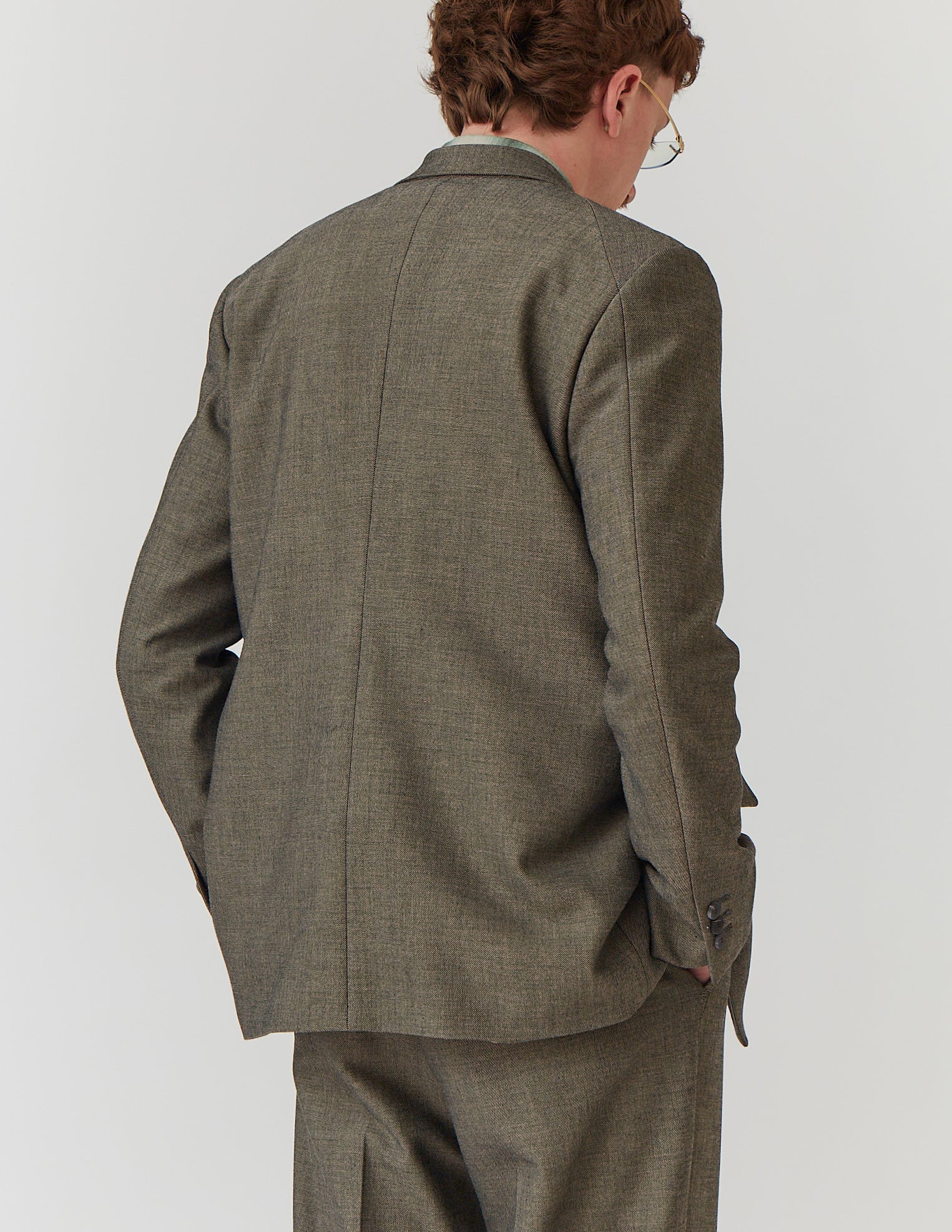 FLY FRONT DOUBLE JACKET grey / black