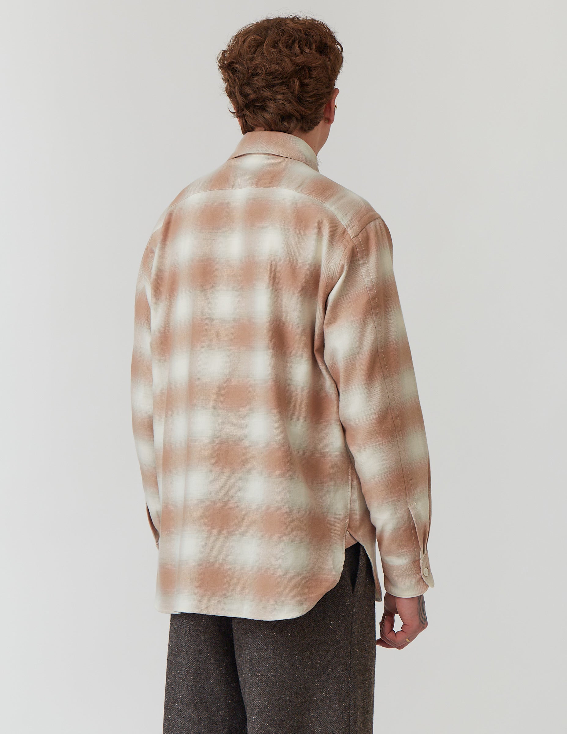 DOG-EAR COLLAR SHIRT pink check