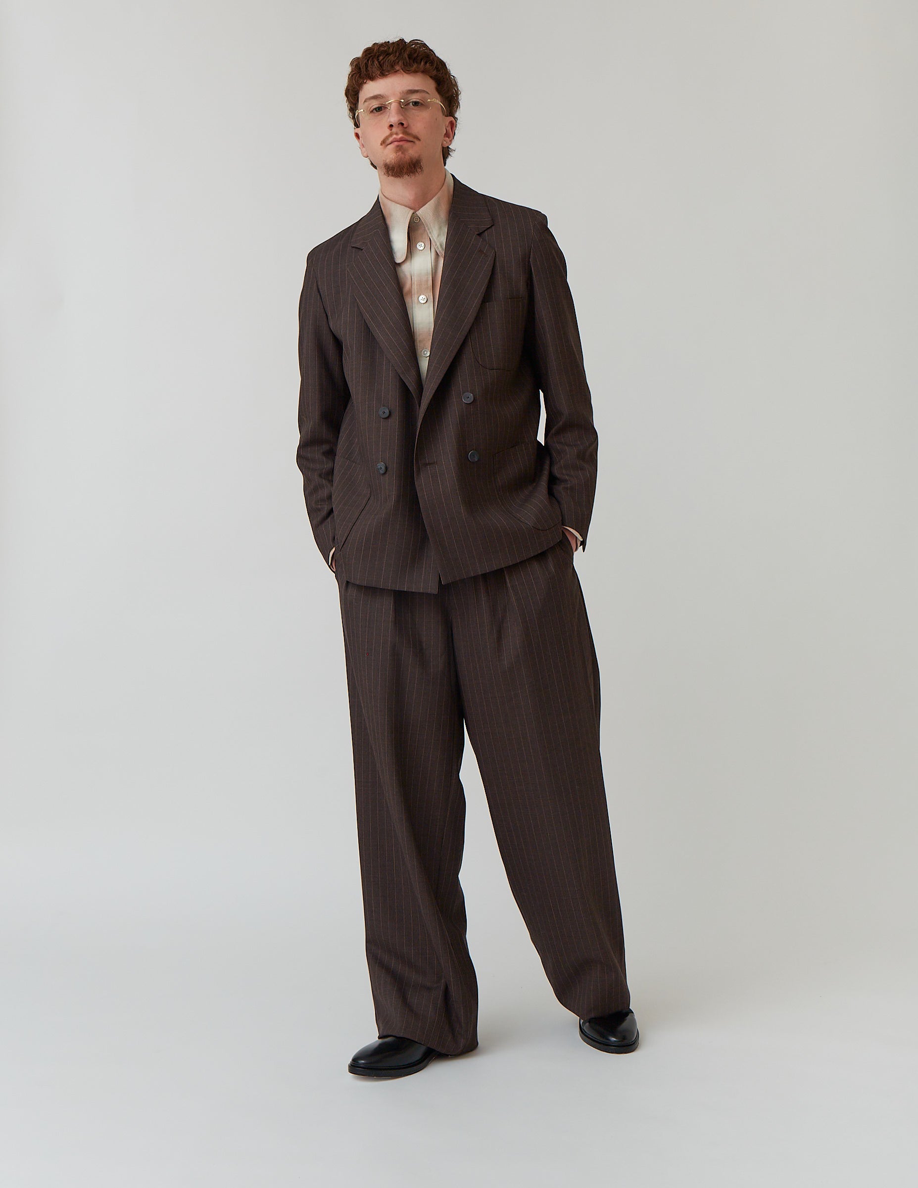 Comfort Tailored Jacket brown stripe