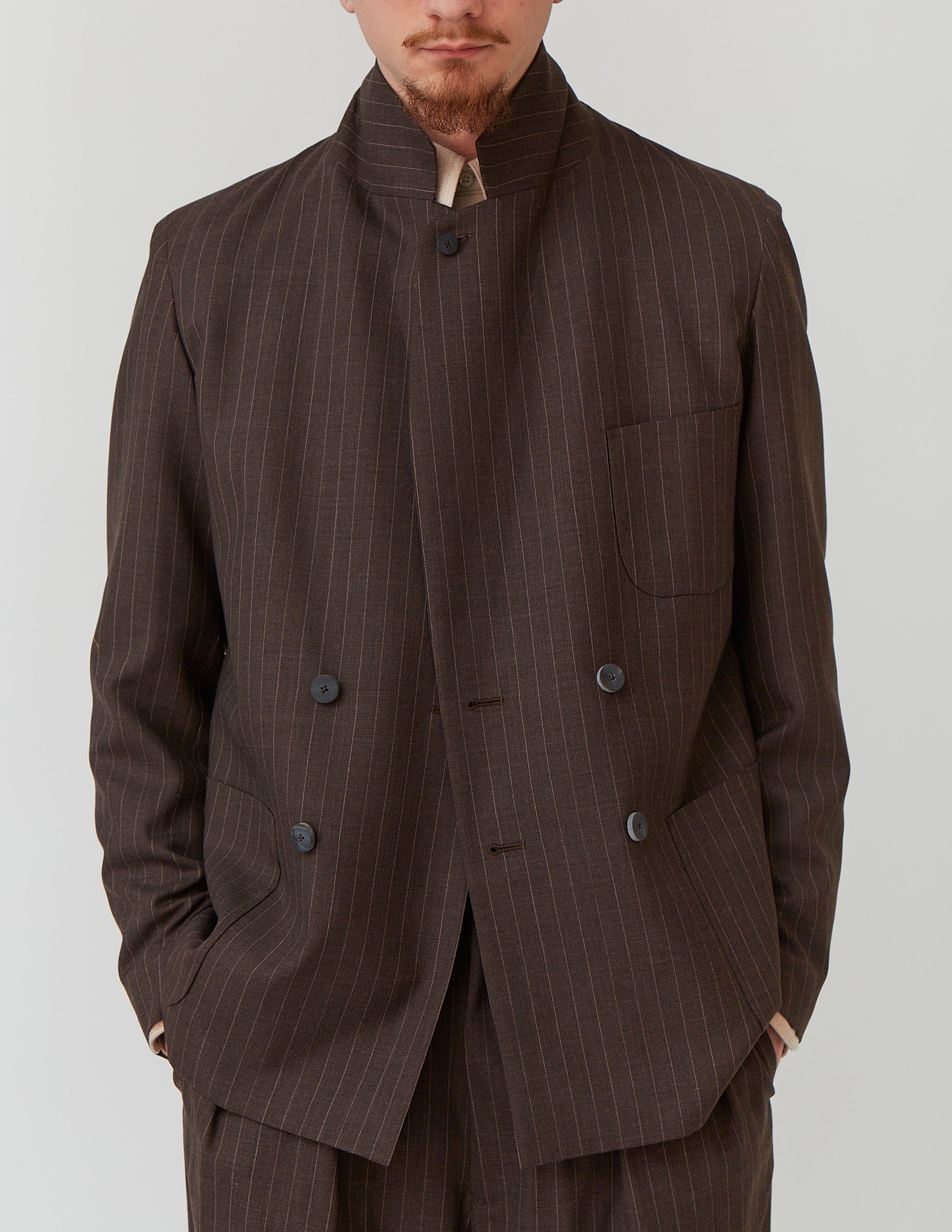 Comfort Tailored Jacket brown stripe