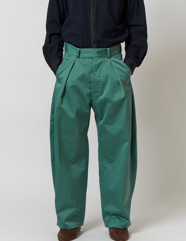 N) BALOON PANTS turquoise / reddish brown