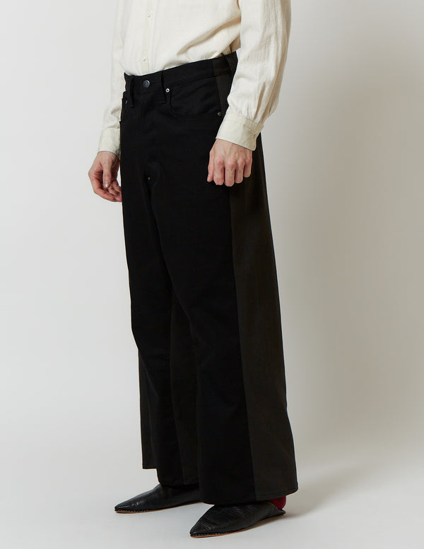 N) FRONT DENIM / TAILORED BACK pants black