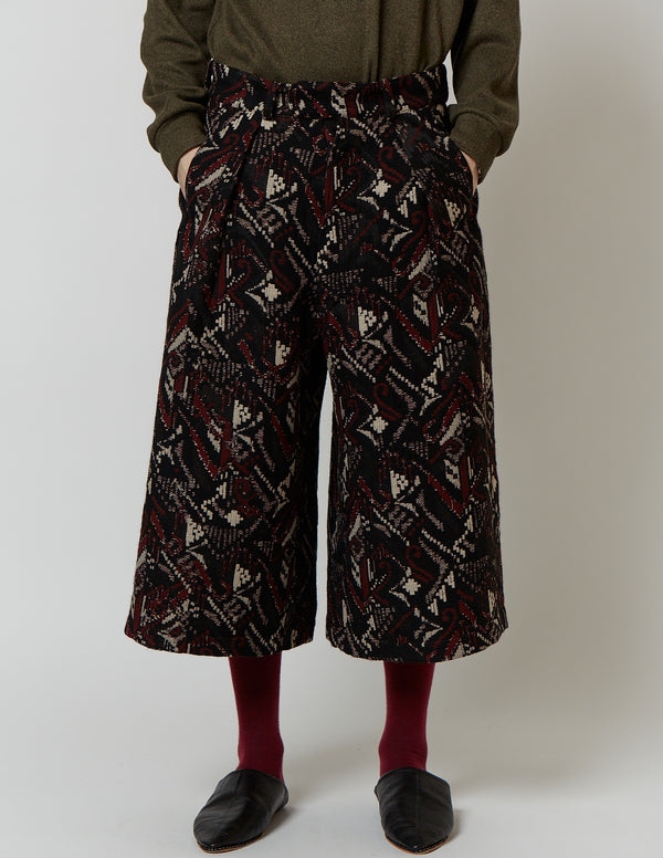 N) CROPPED PANTS jacquard
