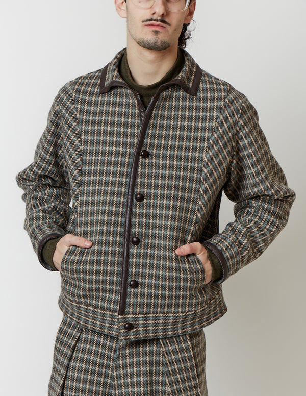 N) TRIMMING BLOUSON guncub check
