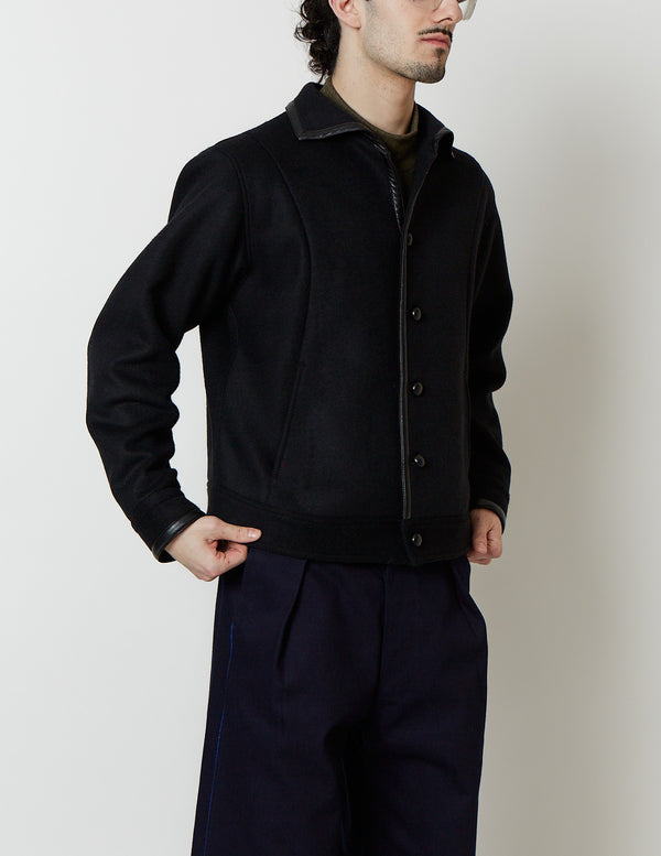 N) TRIMMING BLOUSON black