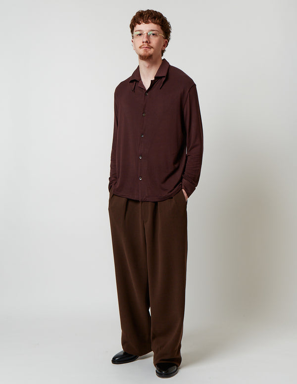 JERSEY SHIRT bordeaux / black
