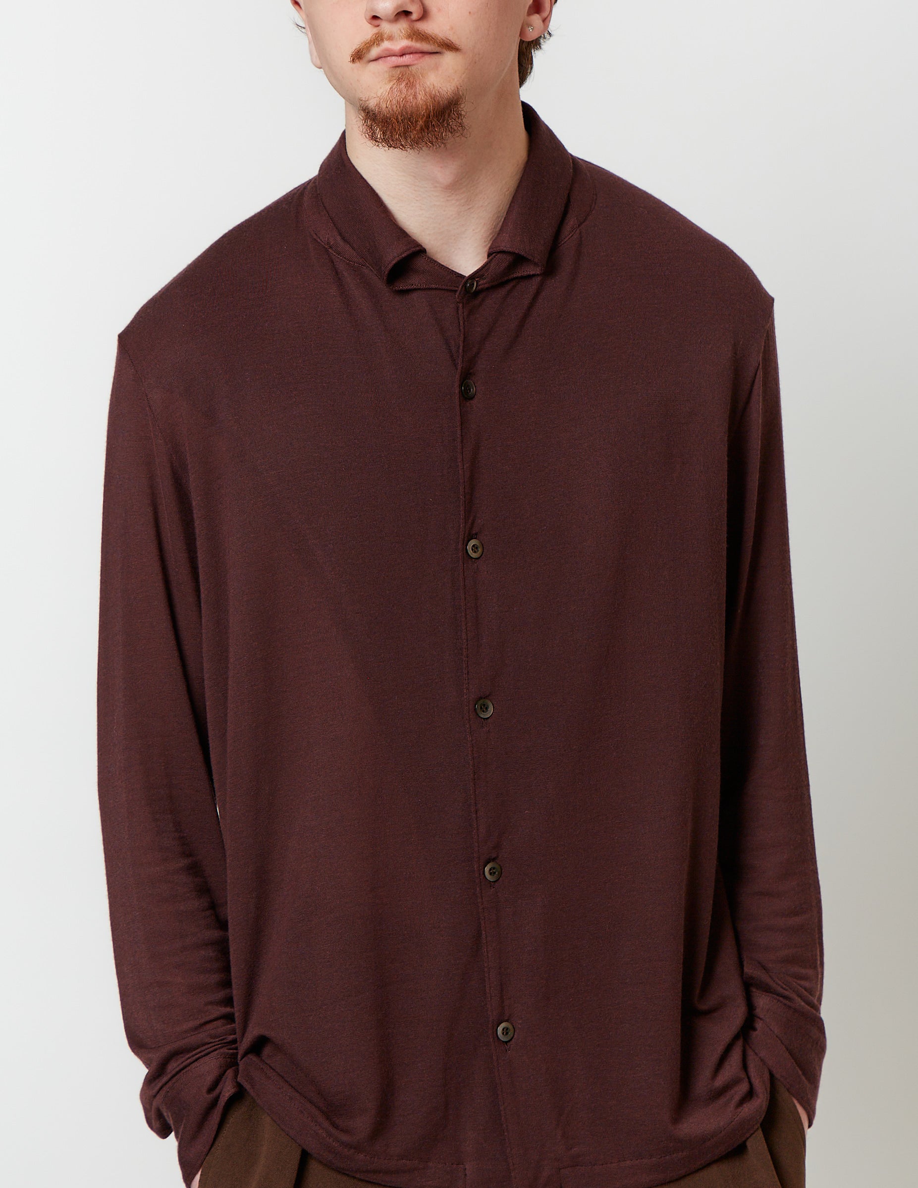 JERSEY SHIRT bordeaux / black