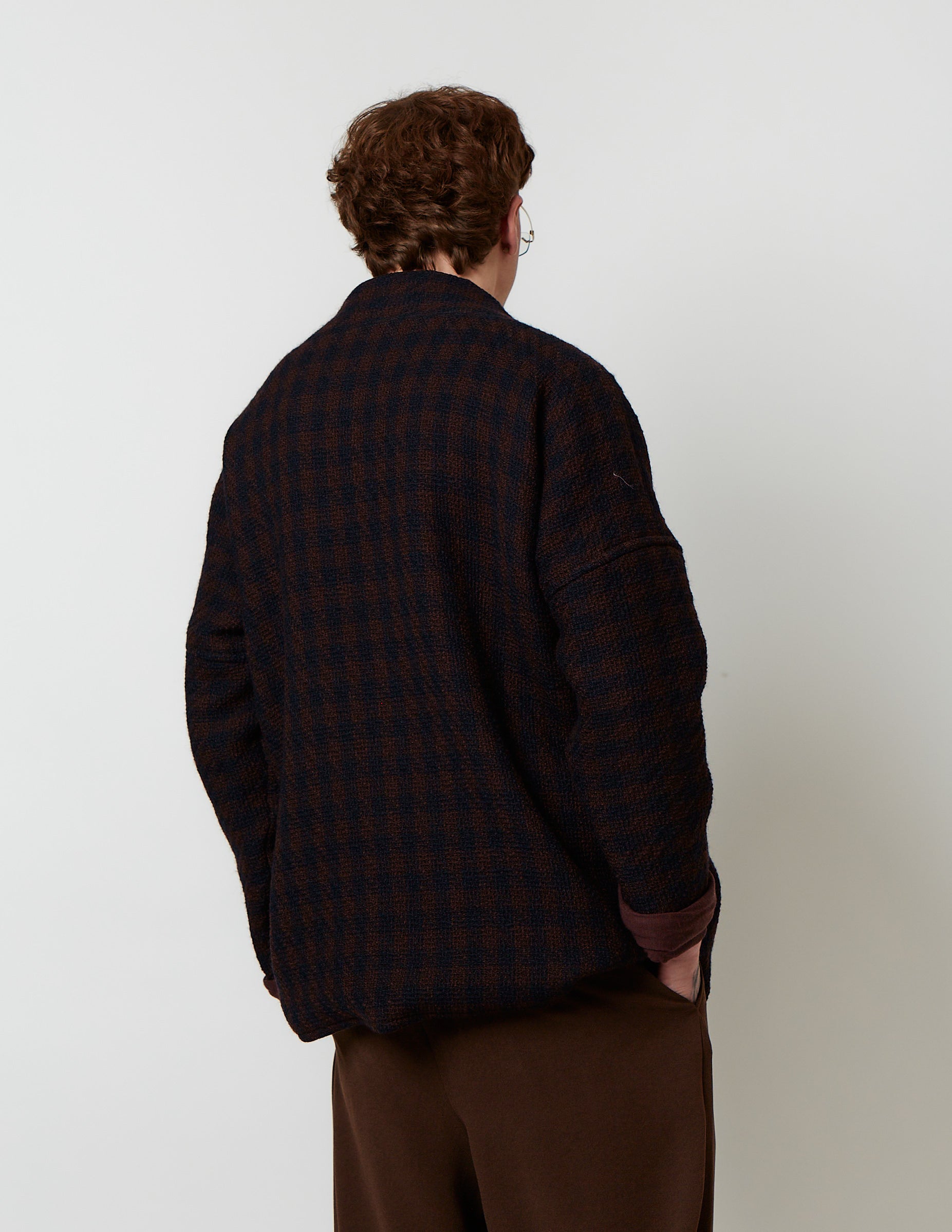 STAND-UP COLLAR TUNIC navy x bordeaux
