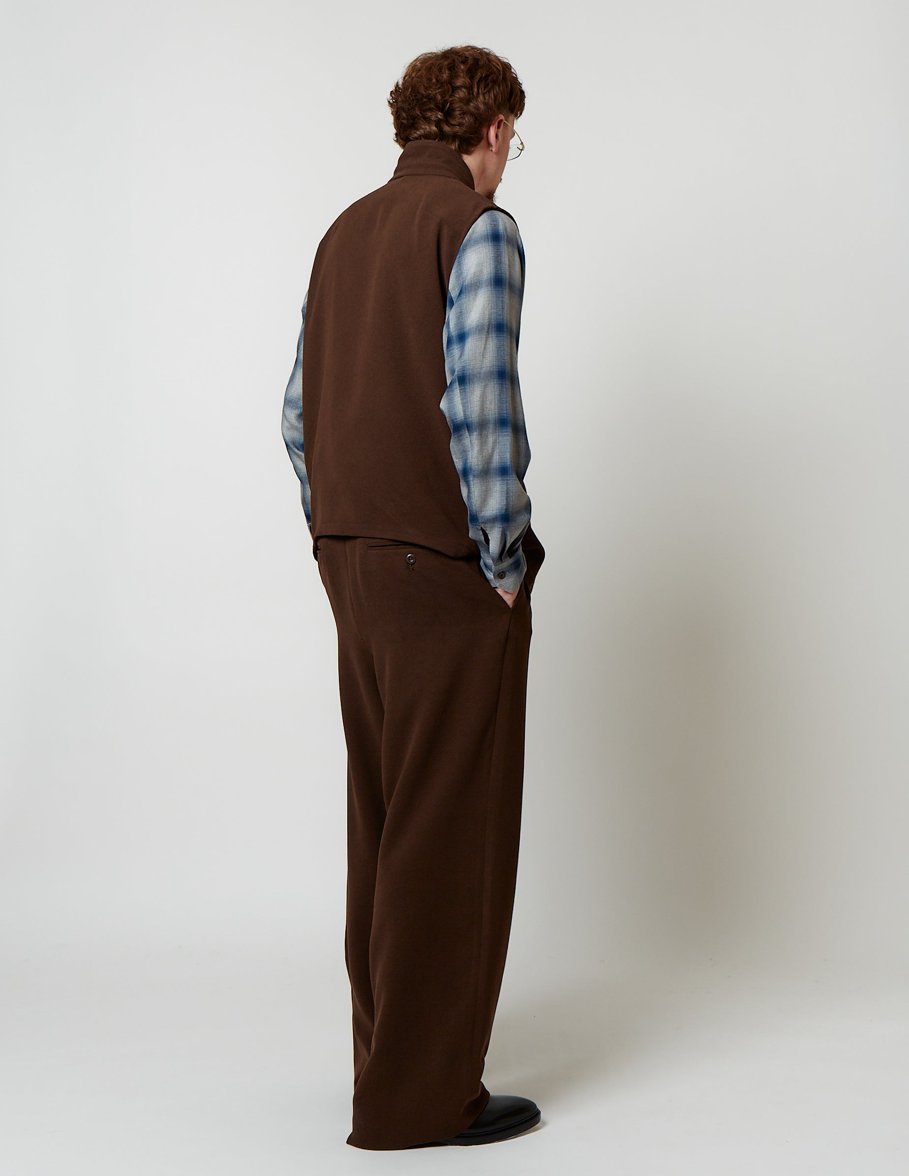 Stand-Up Collar Gilet brown/charcoal