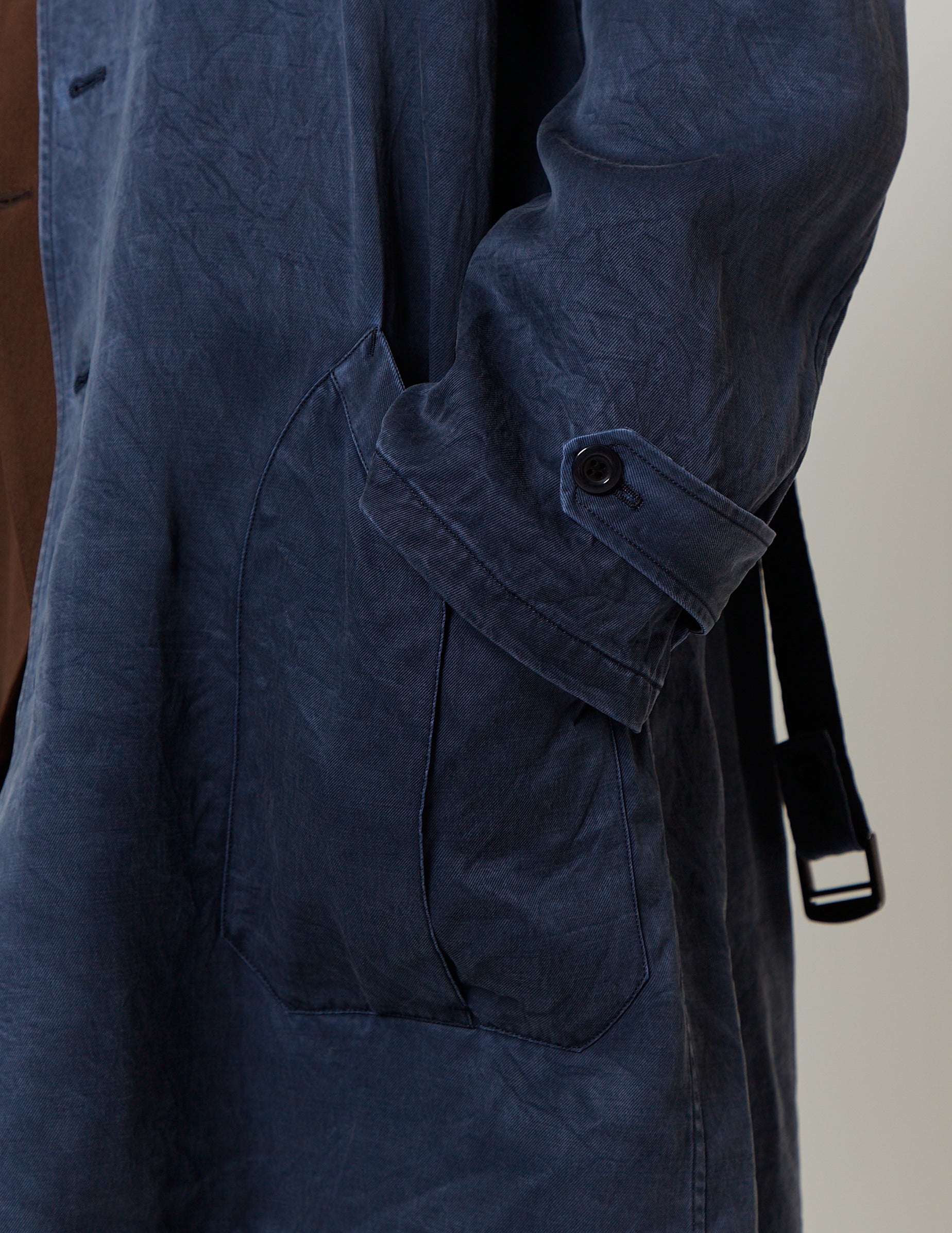 Stand-Up Collar Work Coat grey/navy