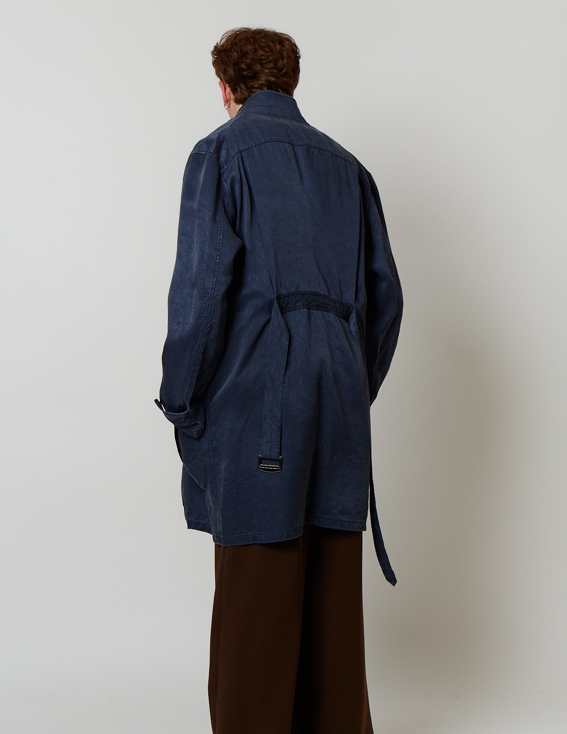 Stand-Up Collar Work Coat grey/navy