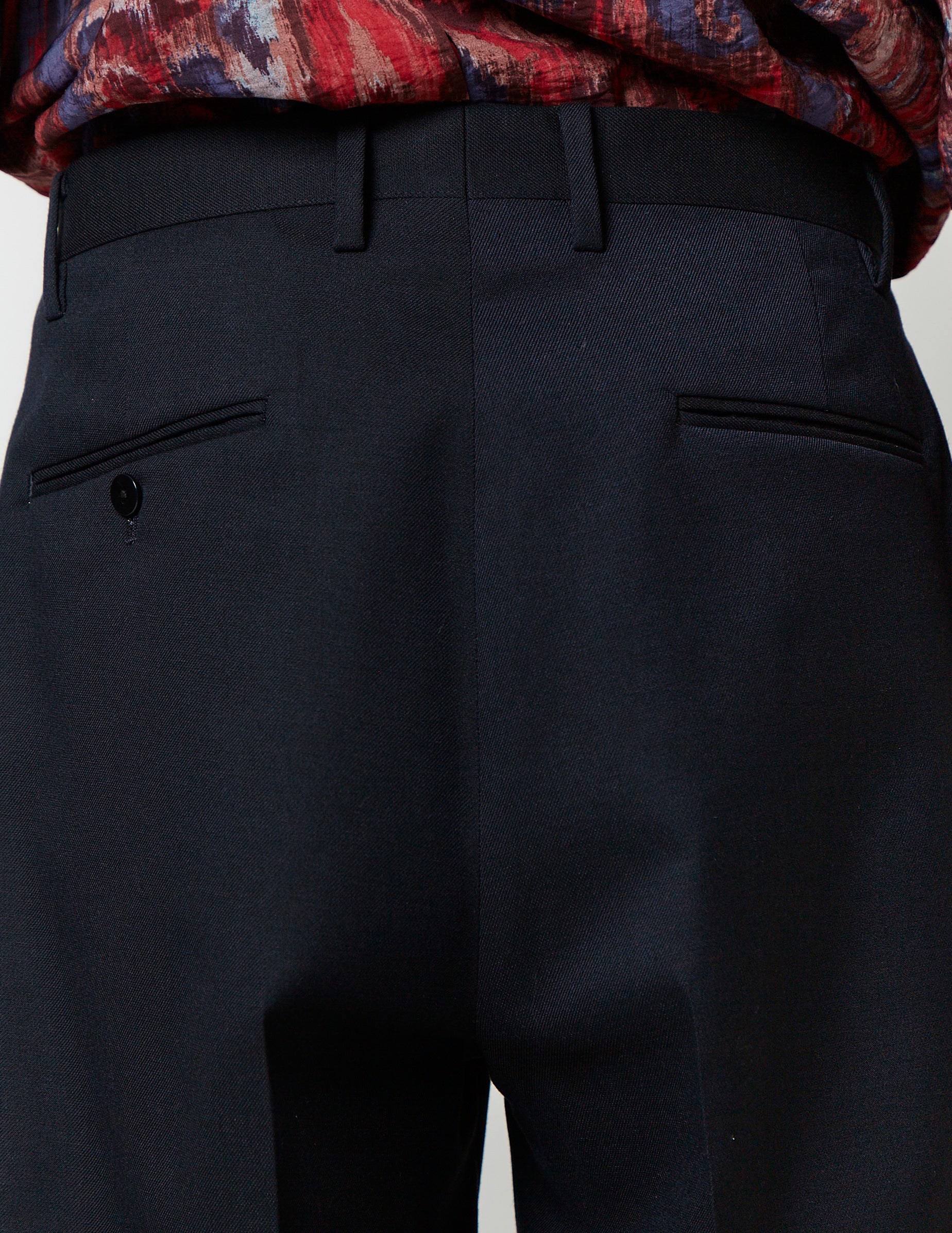 FLARE PANTS dark navy / brwon