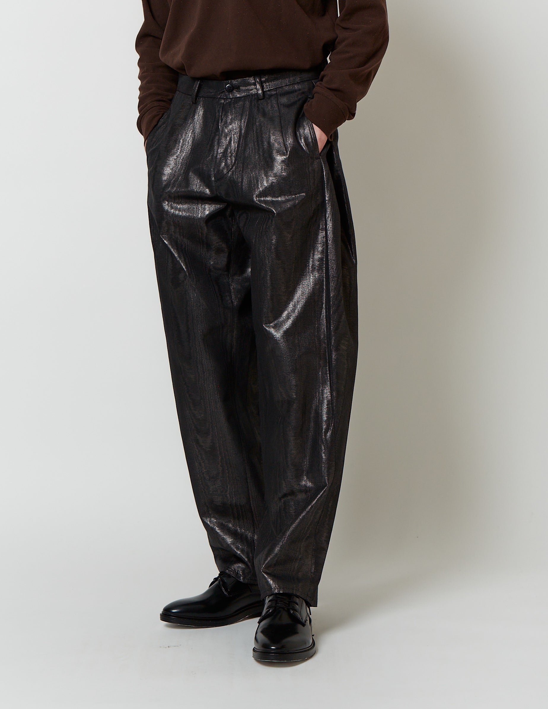 SIDE TUCKED BALOON PANTS black moire