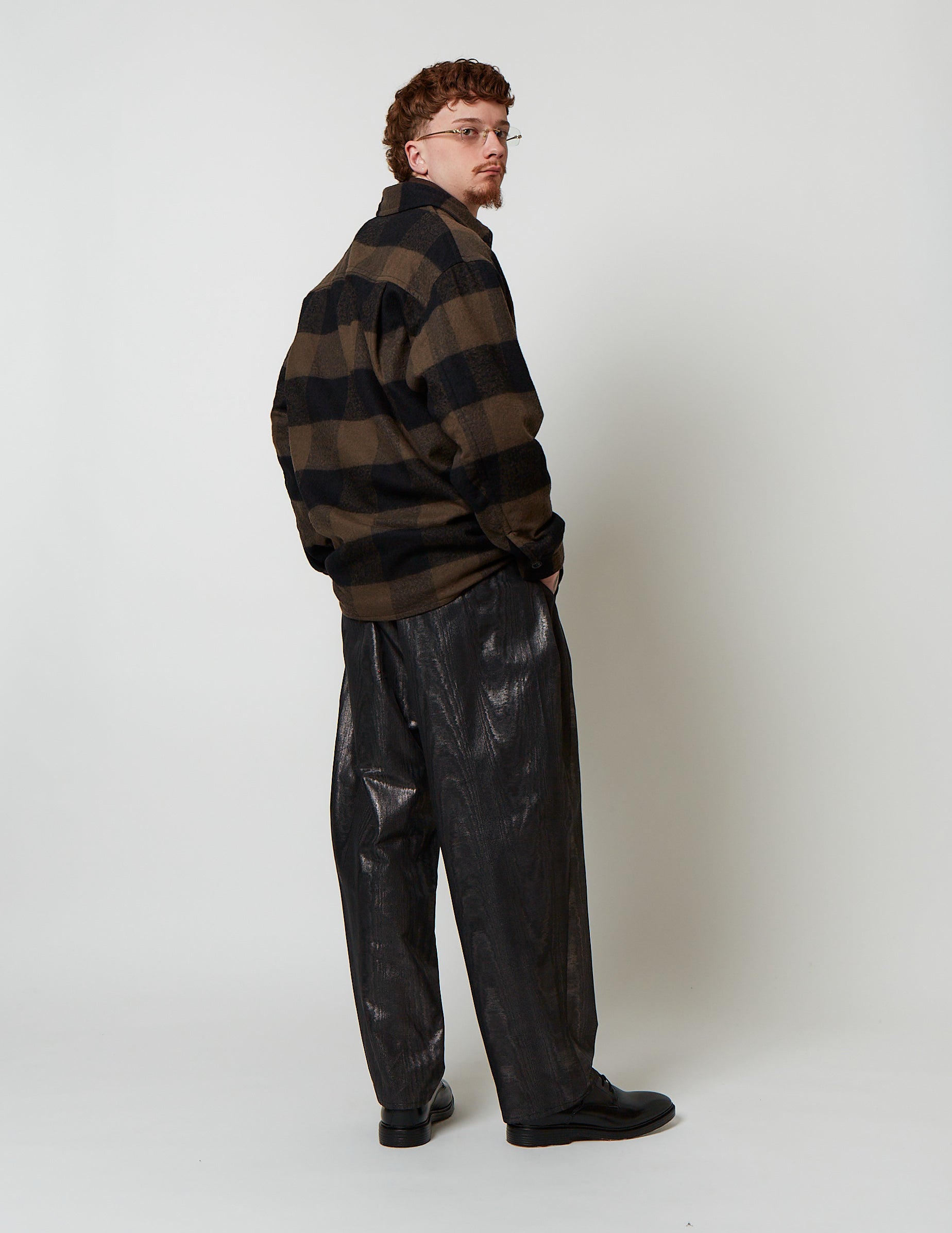 Detachable Linned Outer Shirt red/mocha check