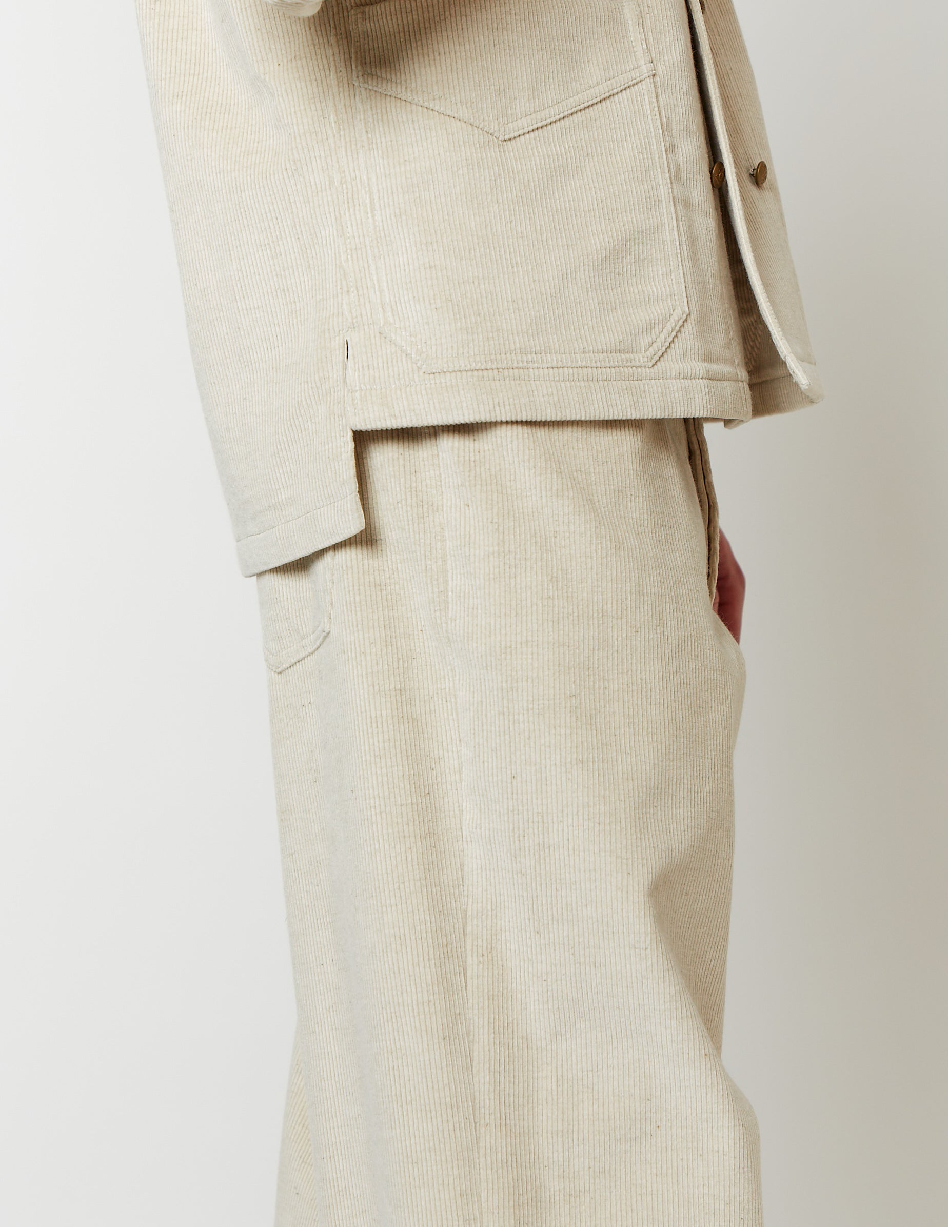 Double 10-Buttons Coveall off white/ black