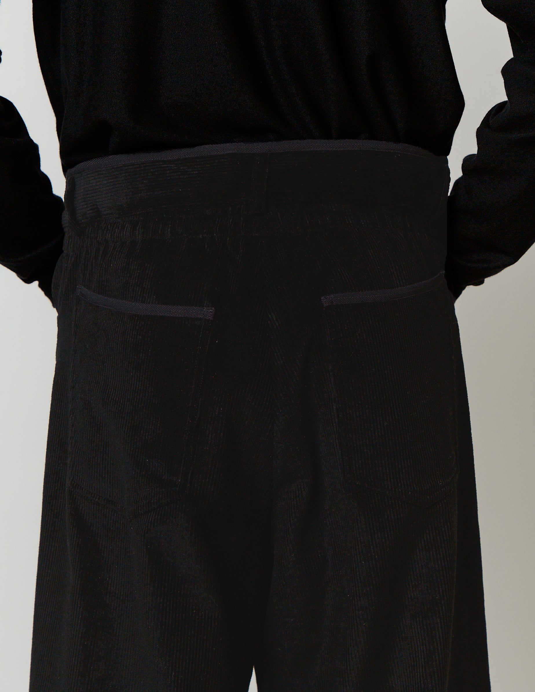 NO-TUCK ELASTCI WAIST PANTS off white/black