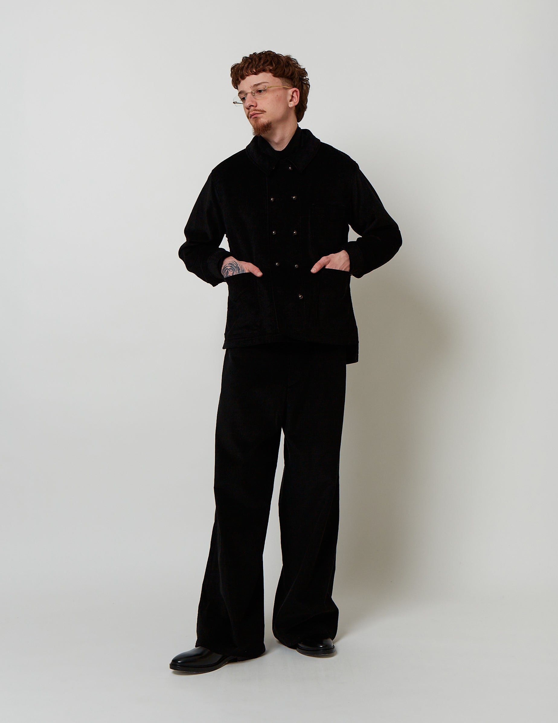 Double 10-Buttons Coveall off white/ black