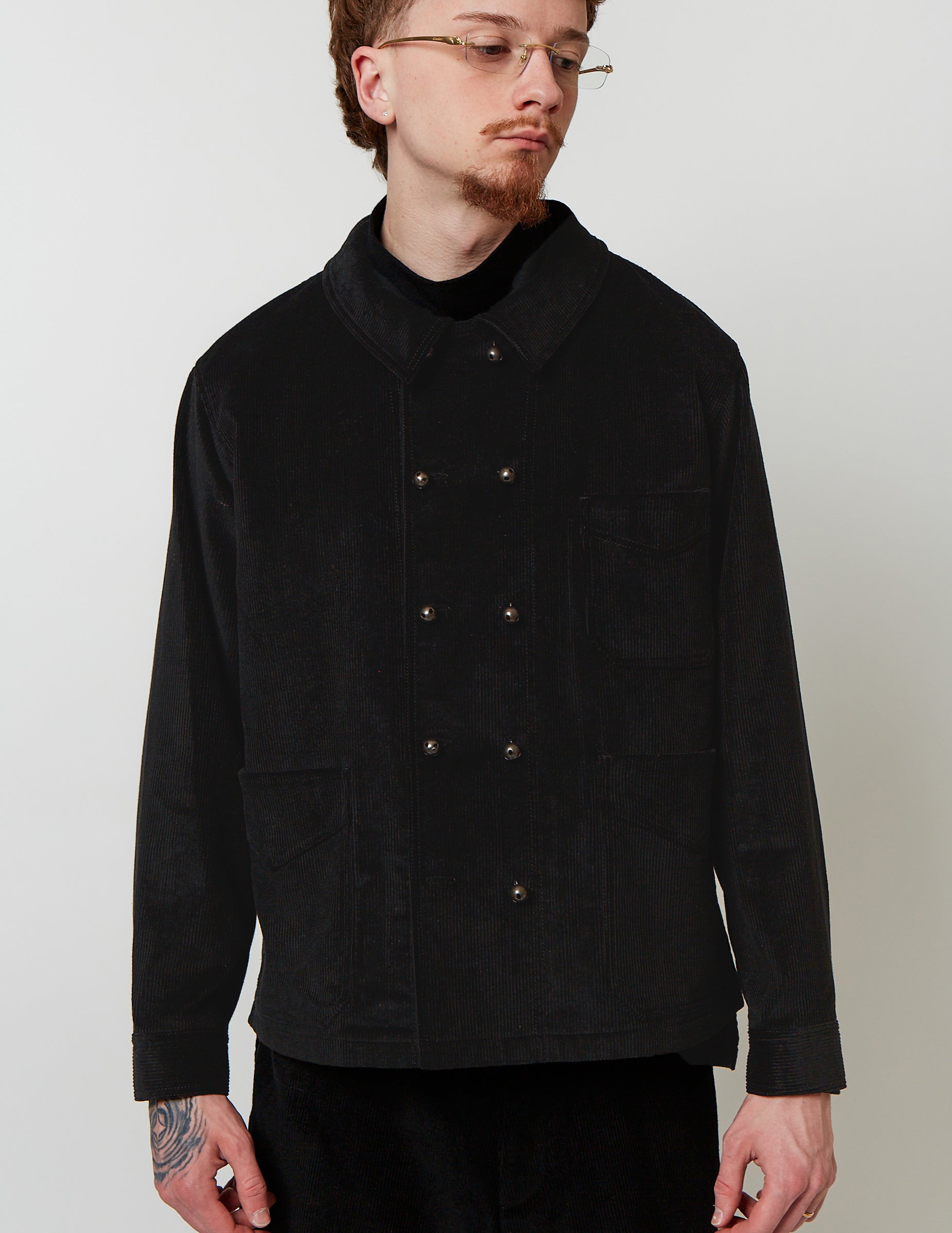 Double 10-Buttons Coveall off white/ black
