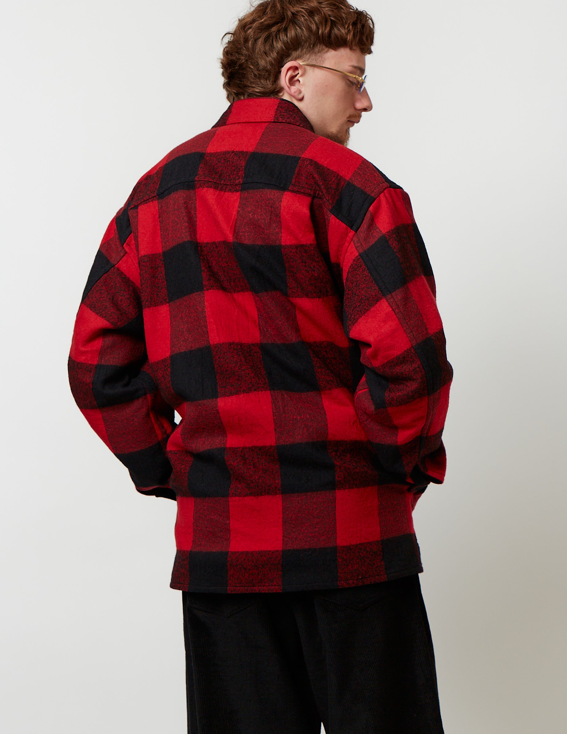 Detachable Linned Outer Shirt red/mocha check