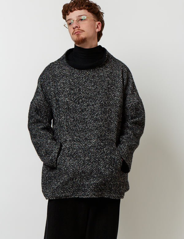 STAND-UP COLLAR TUNIC black x white