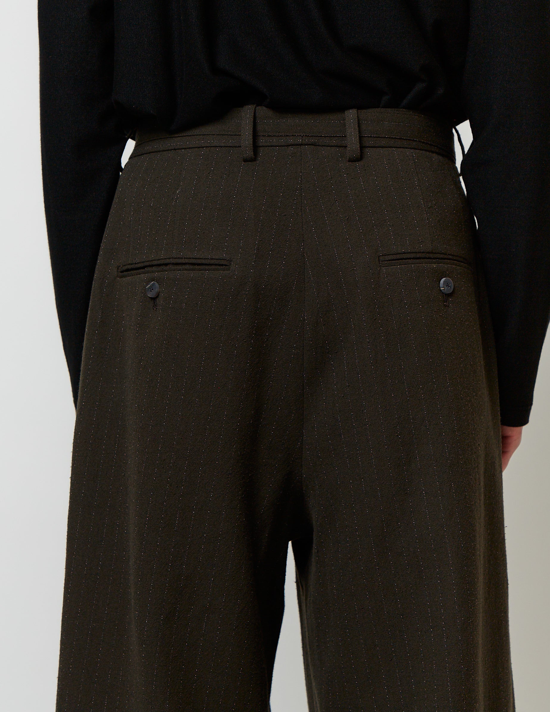 BELTED 2-IN-TUCKED WIDE DRESS PANTS
