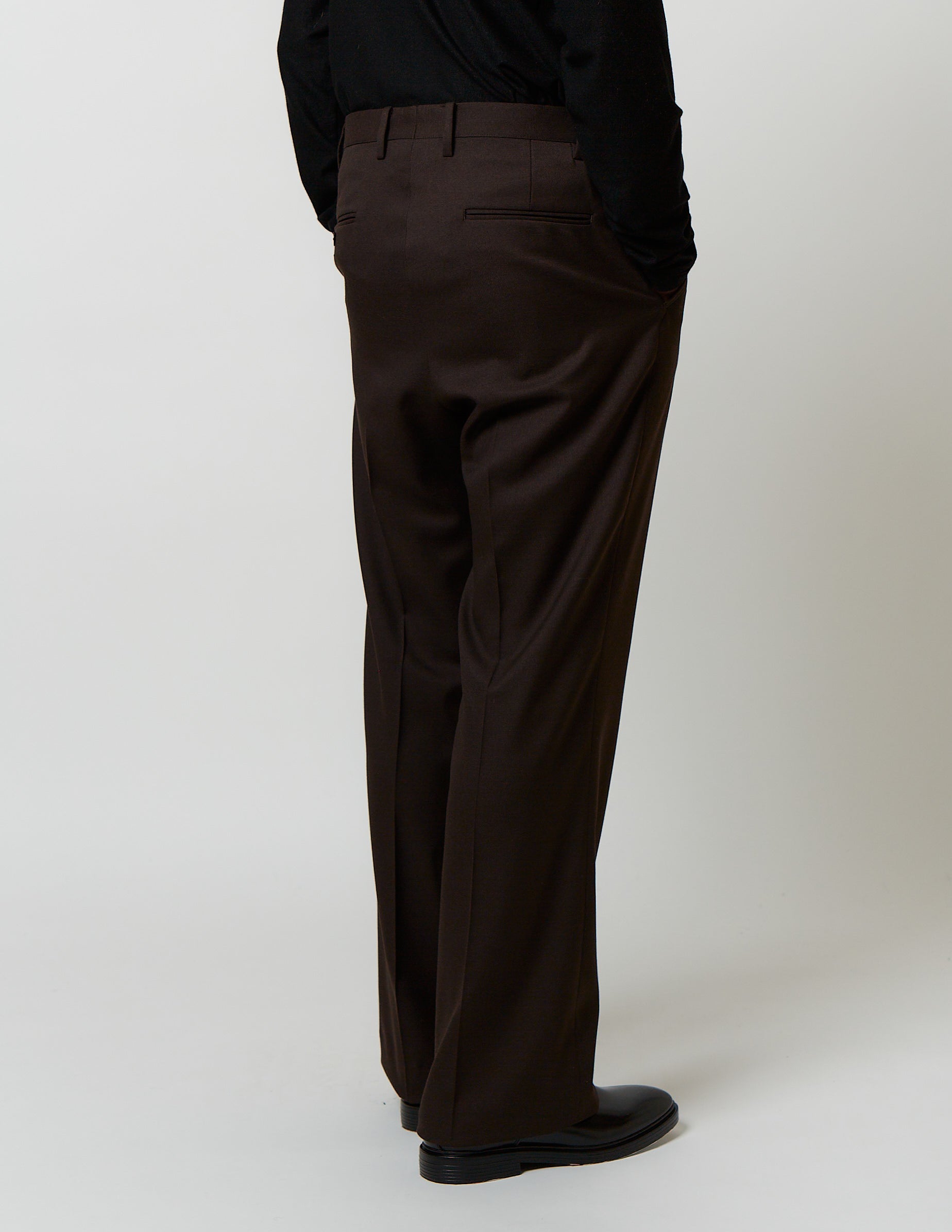 FLARE PANTS dark navy / brwon