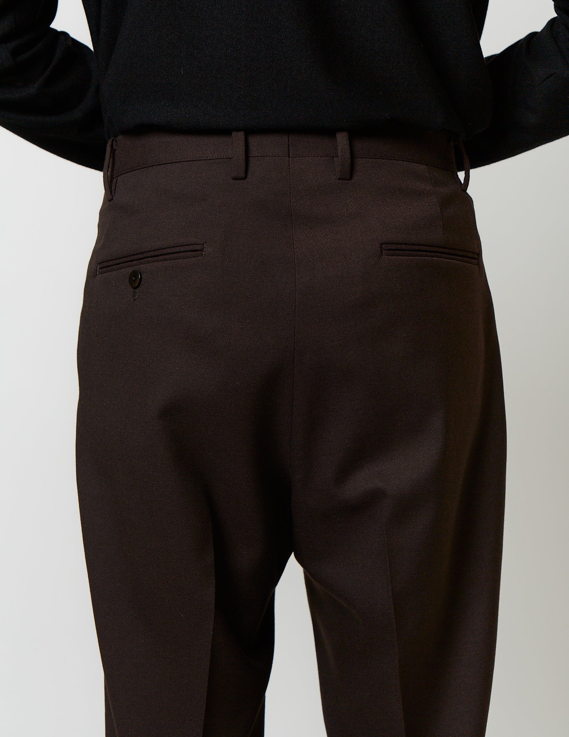 FLARE PANTS dark navy / brwon