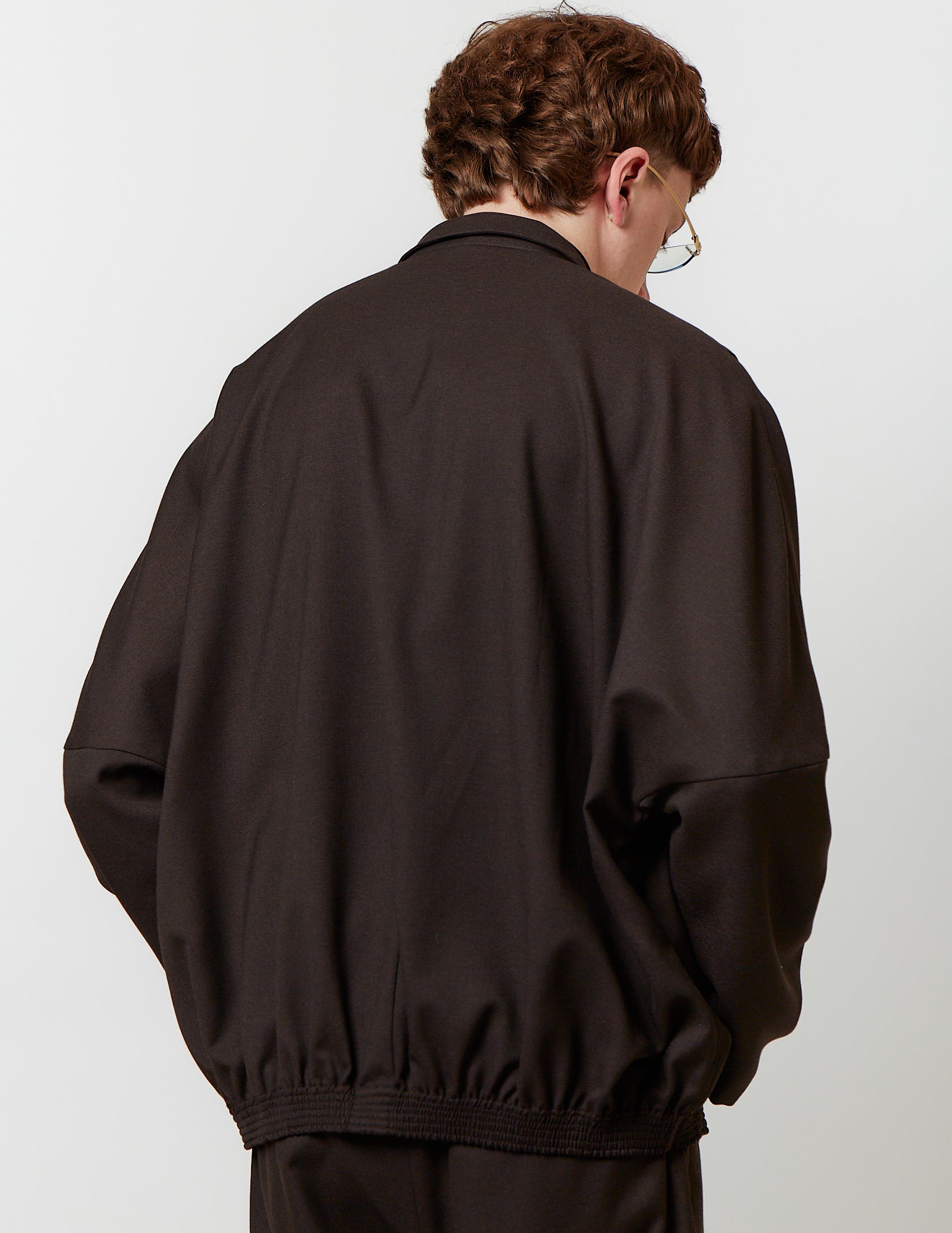Notched Lapel Kite Shirt dark navy / brown