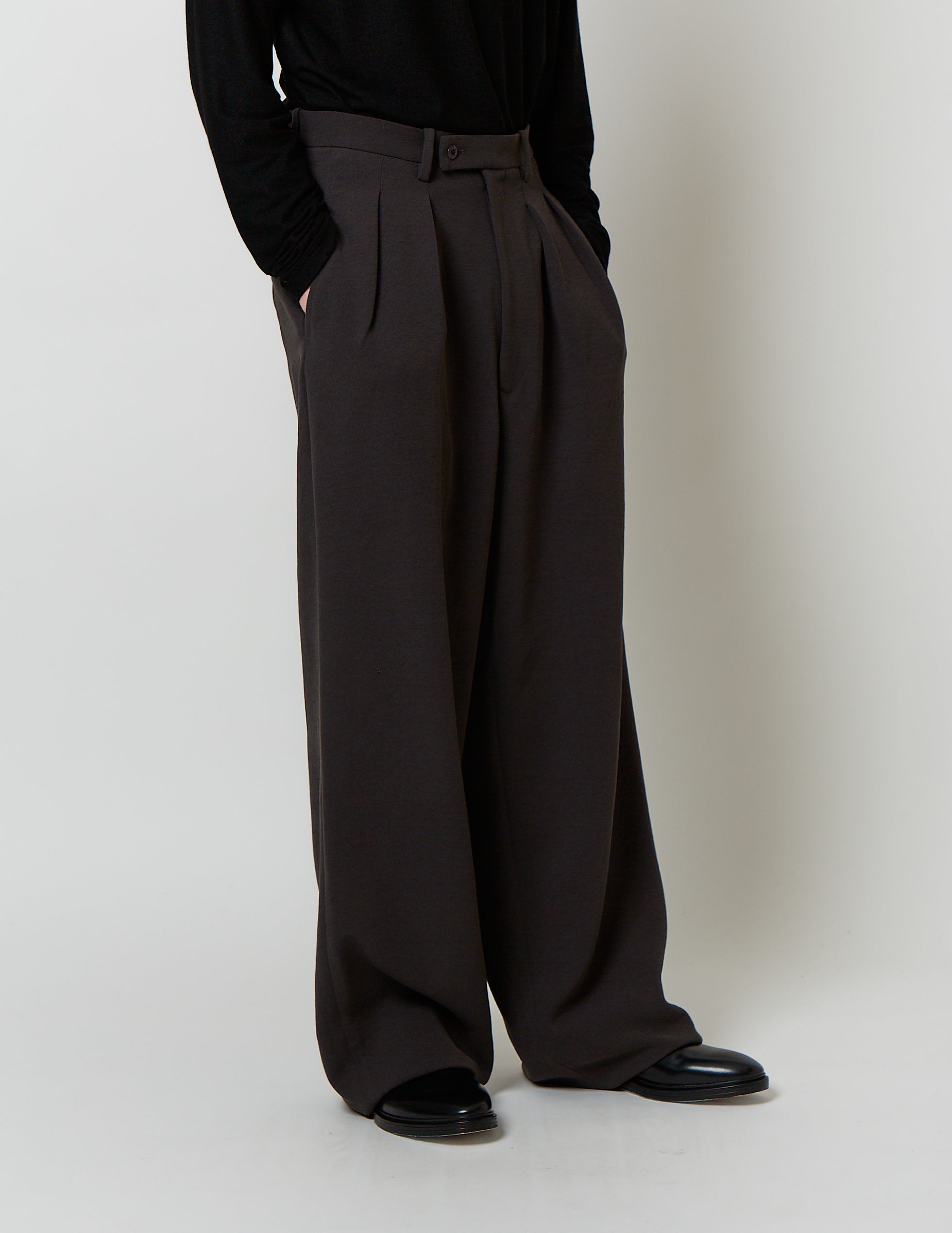 2-IN-TUCKED WIDE DRESS PANTS georgette
