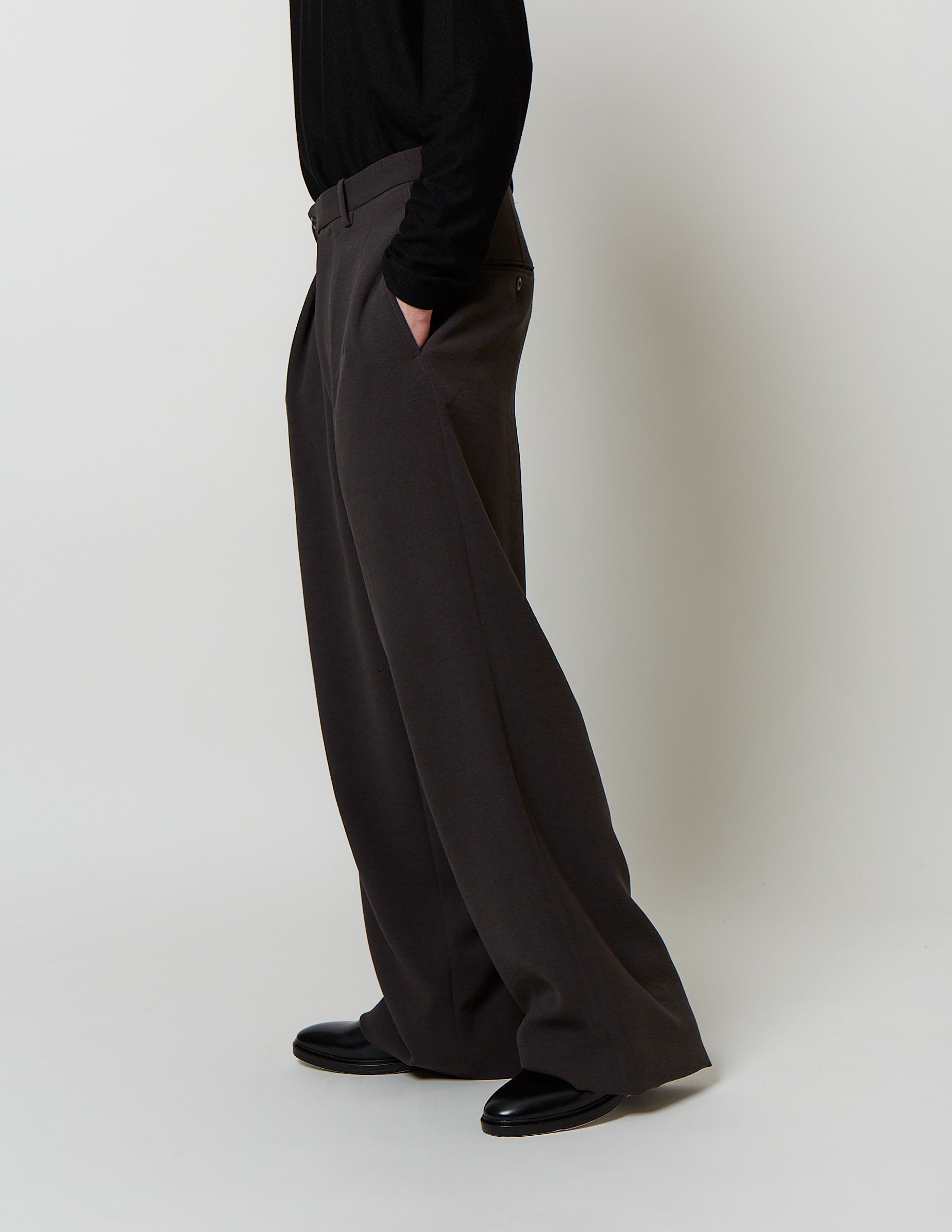 2-IN-TUCKED WIDE DRESS PANTS georgette