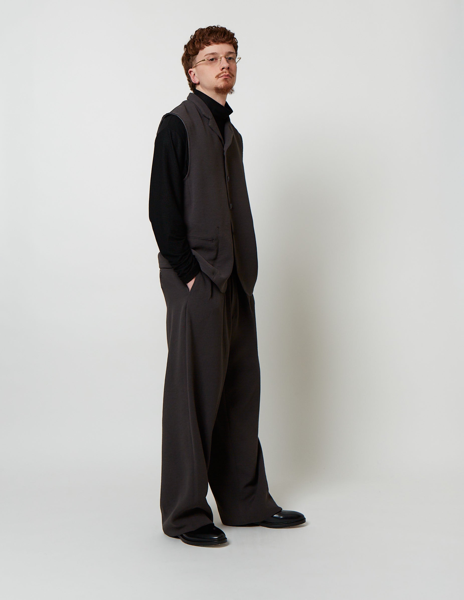 Stand-Up Collar Gilet brown/charcoal