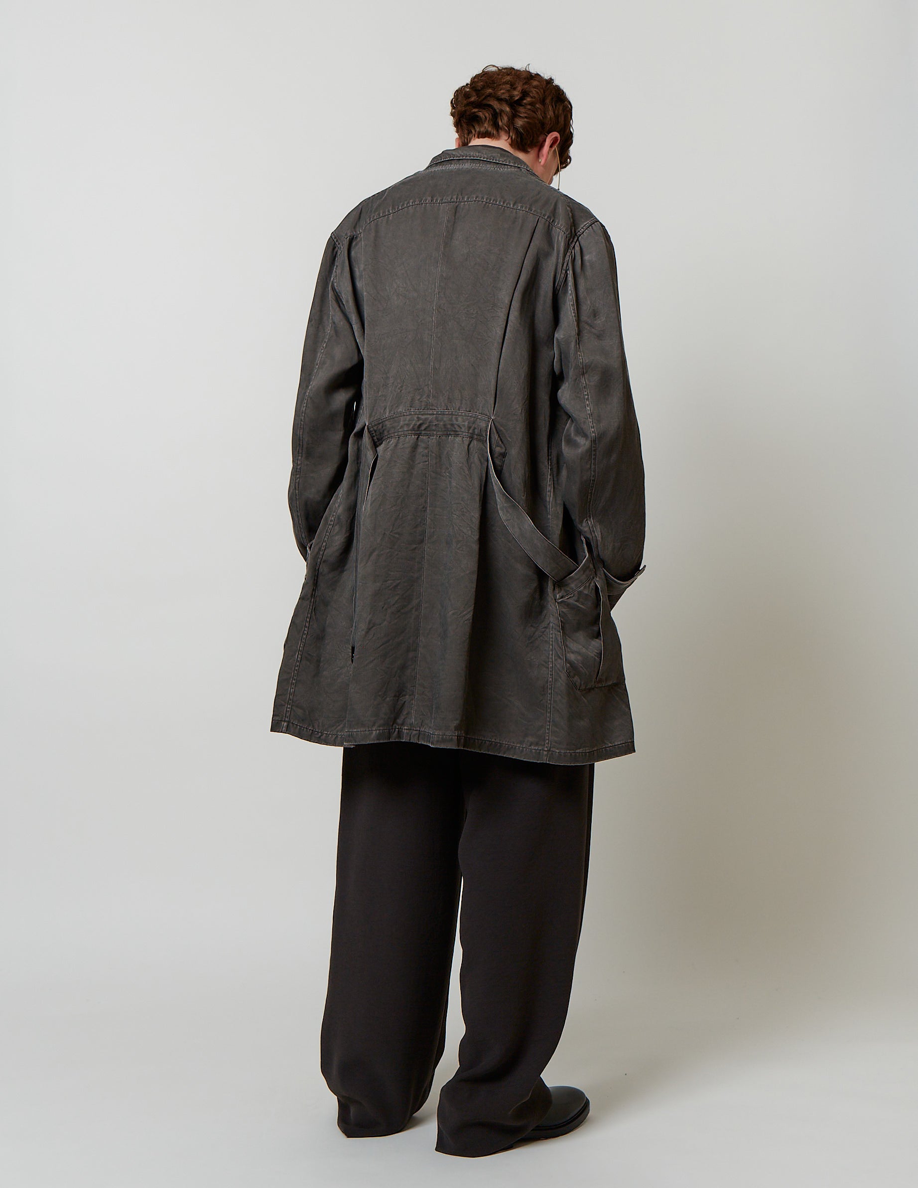 Stand-Up Collar Work Coat grey/navy